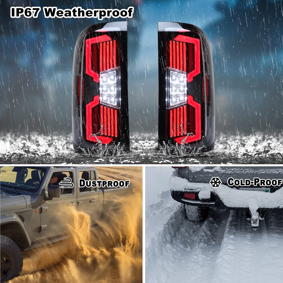 Nixon Offroad Full LED Tail Lights Assembly for 2014-2018 Chevy Silverado 1500 & 2015-2018 Silverado 2500HD/3500HD - Sequential Turn Signals, Clear Lens - Upgrade Your Truck's Style & Safety for Night Driving & Off-Road Adventures