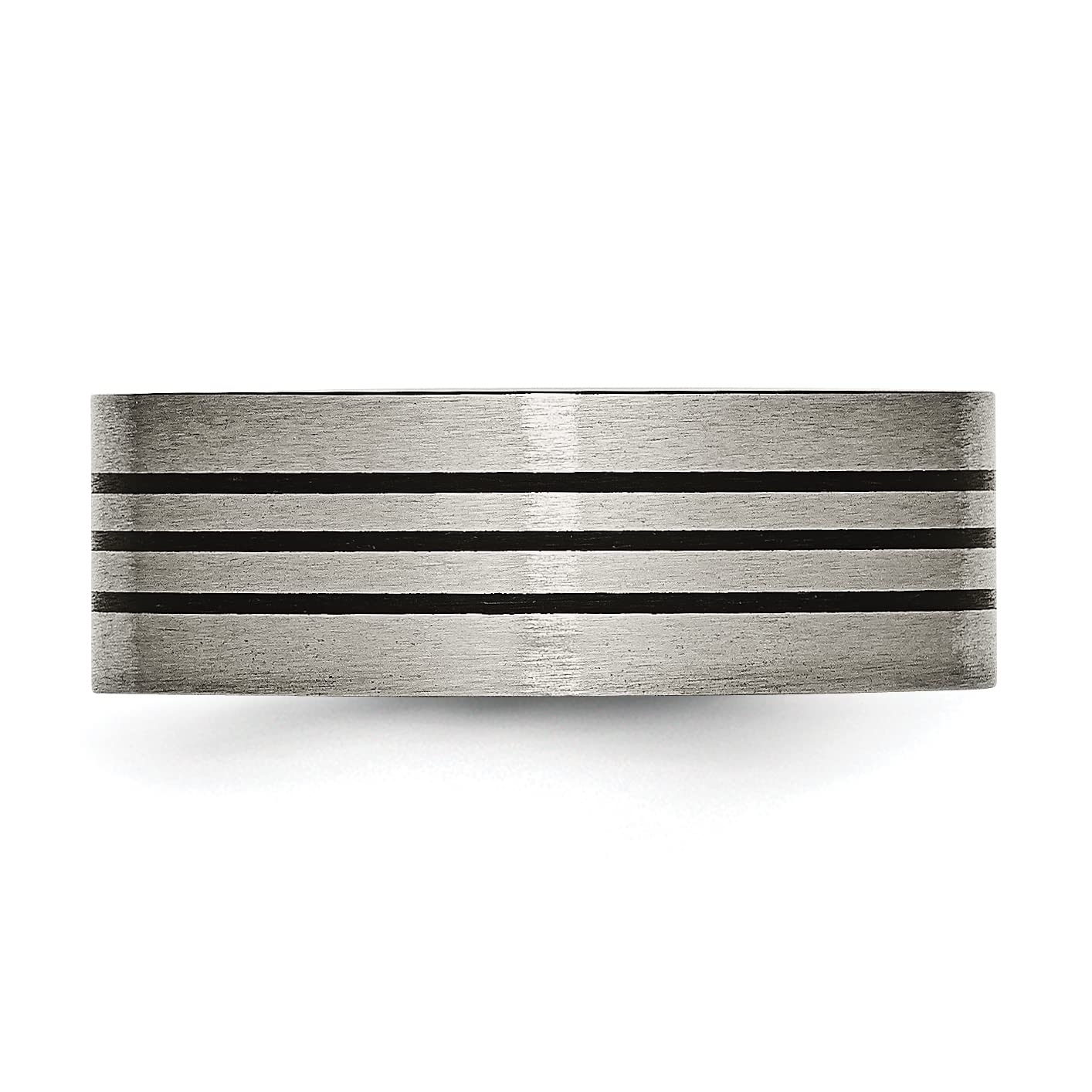 IceCarats Titanium Black 8mm Wedding Band Ring for Men - Durable & Lightweight Comfort Fit Ring for Engagement, Anniversary & Everyday Wear - Perfect Gift for Him