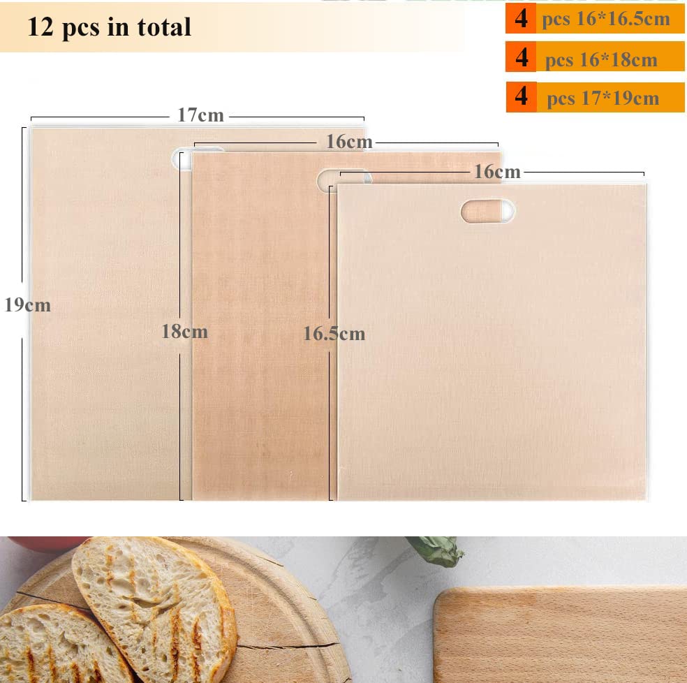12 Pack Reusable Non-Stick Toaster Bags - Washable Sandwich & Panini Bags for Toaster, Microwave & Grill - Perfect for Breakfast, Lunch & Snacks On-The-Go