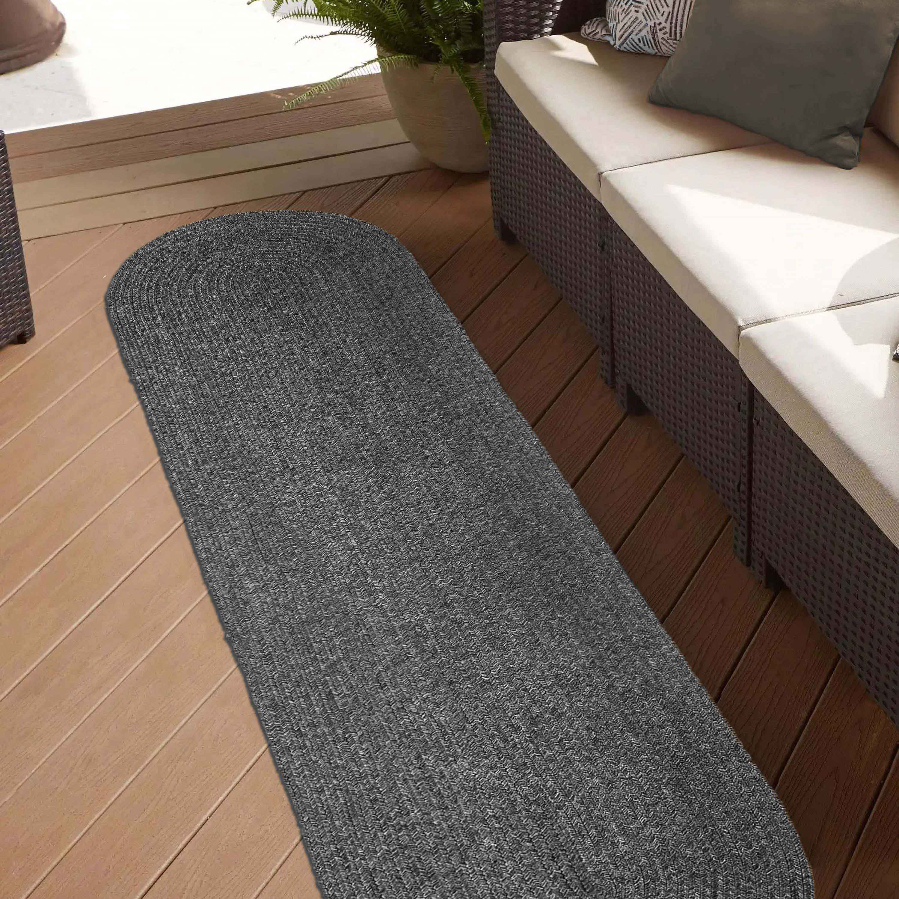 Classic Braided Area Rug - Non-Slip Indoor/Outdoor Oval Rug for Living Room, Bedroom, Patio & Deck - Soft & Durable Home Decor