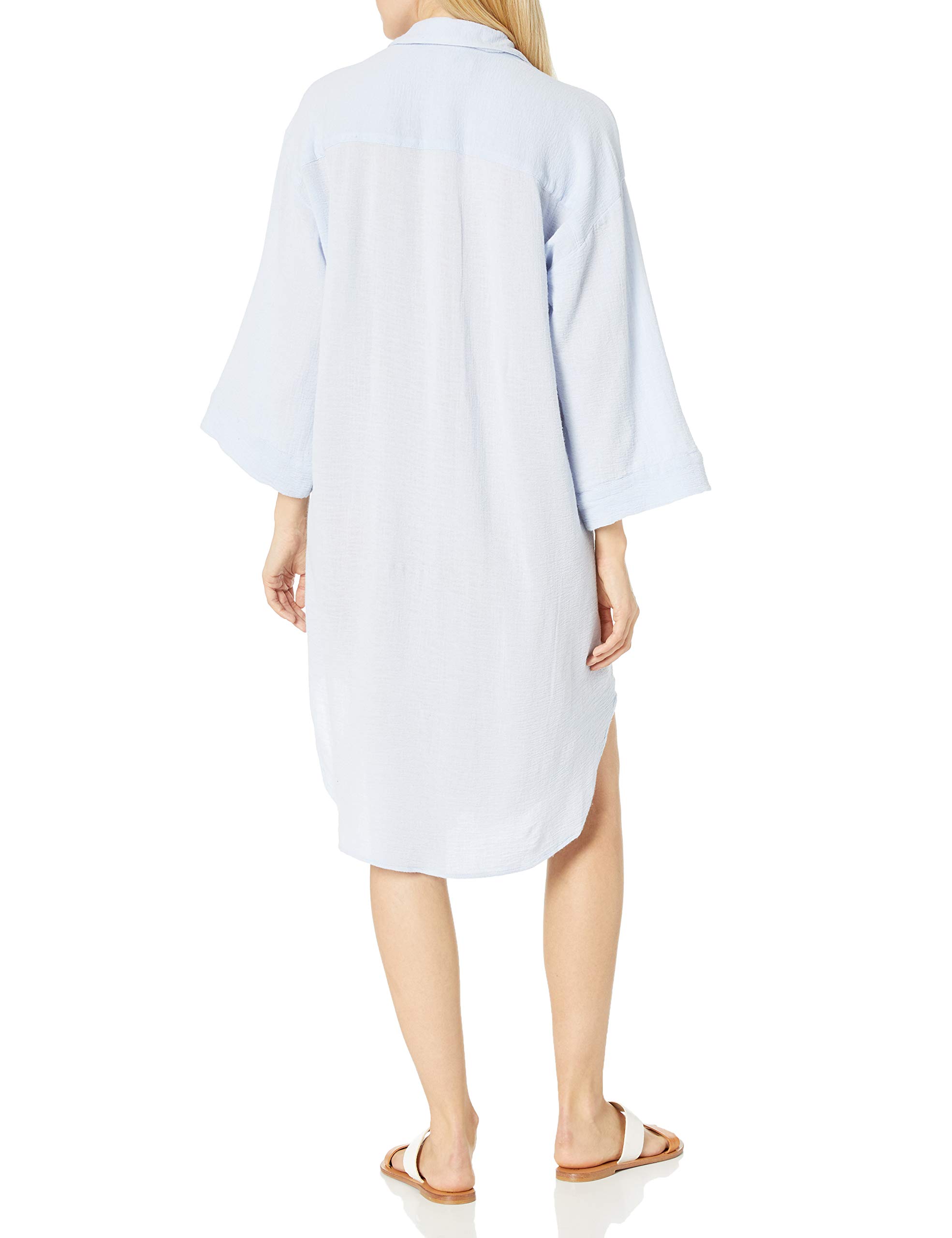 Seafolly Women's Textured Cotton Oversized Beach Shirt Dress Cover Up - Stylish Swimwear Coverup for Pool, Beach & Vacation Outfits