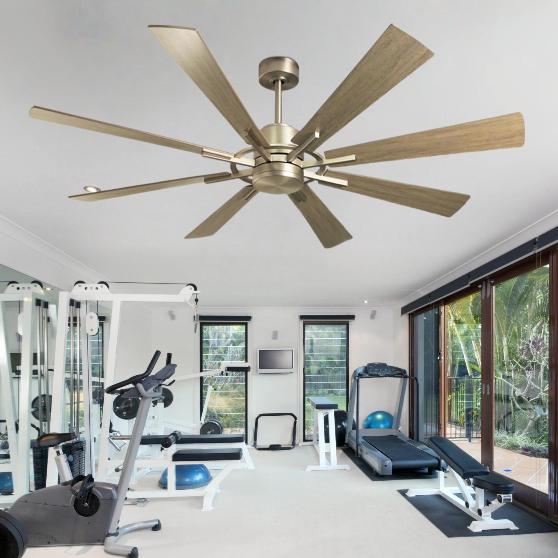 Depuley 60 Inch Smart Ceiling Fan Without Light - Remote & APP Control, Reversible 8 Blade Wood Farmhouse Fan for Indoor/Outdoor Use, Quiet DC Motor with Memory Function & Timer | Perfect for Living Rooms, Bedrooms, Patios & Large Spaces
