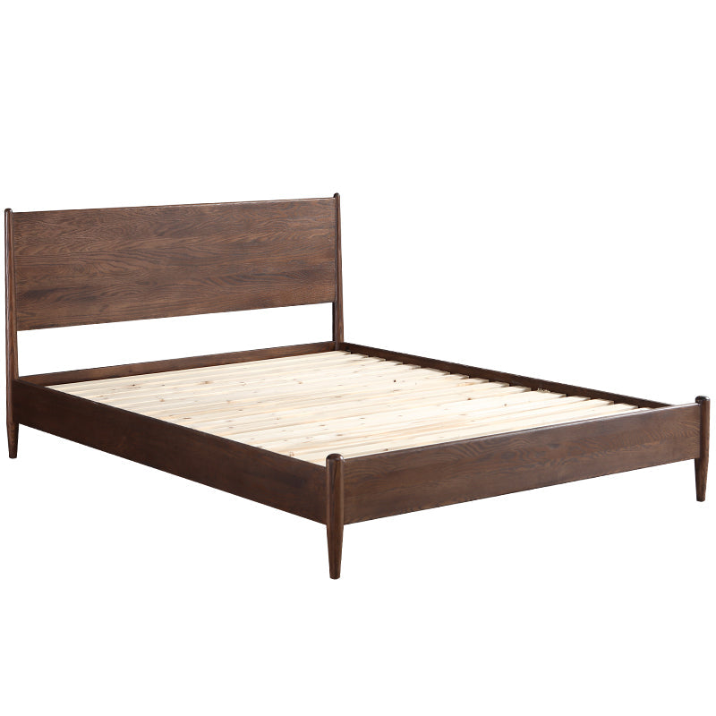 BETHANY HYATT Bed Frame - Japanese Nordic Style Solid American Hardwood Oak - Queen/King Size in White & Natural Wood - Perfect for Modern Bedroom & Guest Room Decor