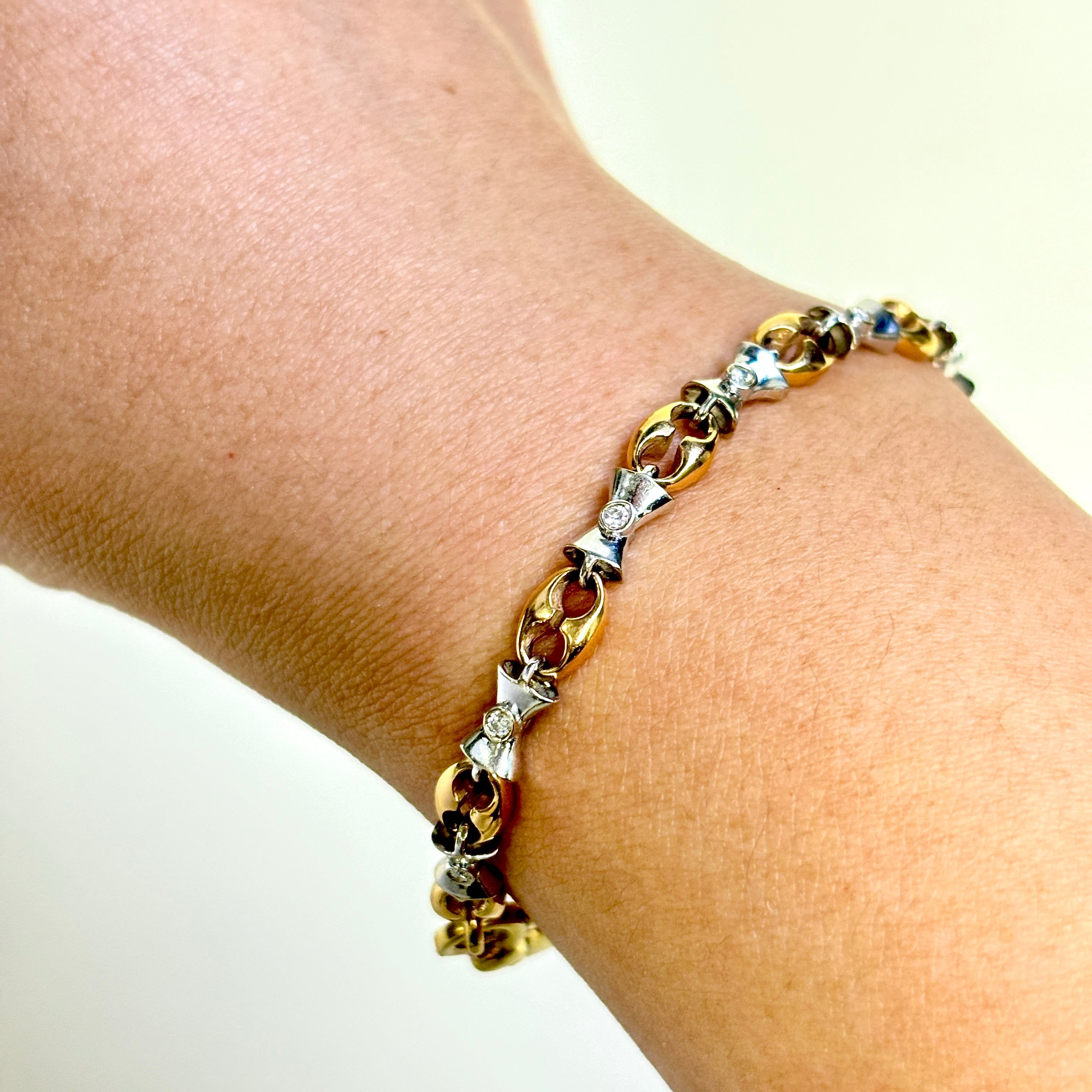 18K Two Tone Gold Diamond Bracelet for Women | 0.34ctw | 7 Inches | Elegant Tennis Bracelet for Anniversary, Birthday & Special Occasion Gifts