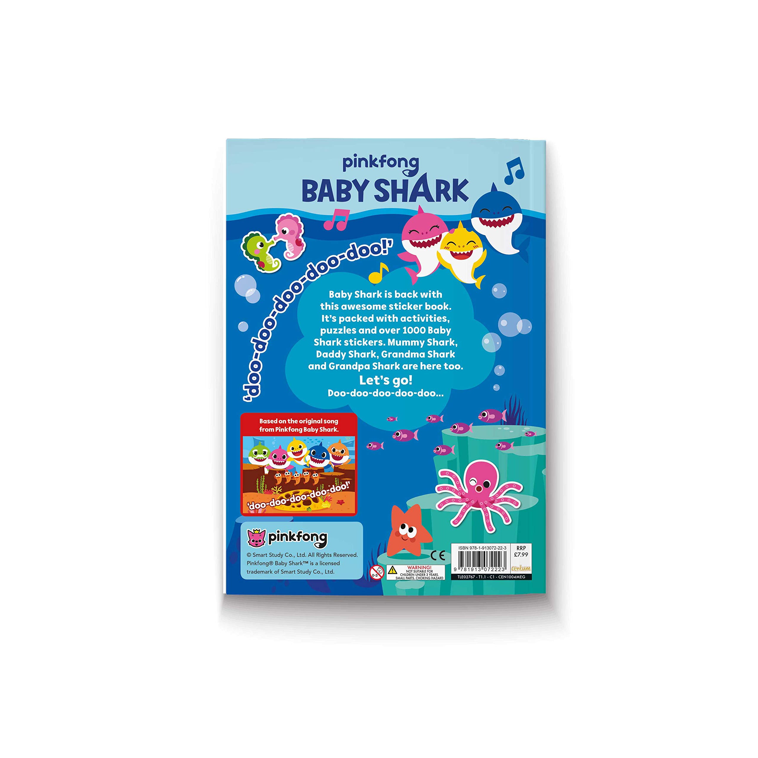 Baby Shark 1000 Sticker Book for Kids - Fun Learning Activity Stickers for Toddlers & Preschoolers - Perfect for Scrapbooking, Arts & Crafts, and Party Favors