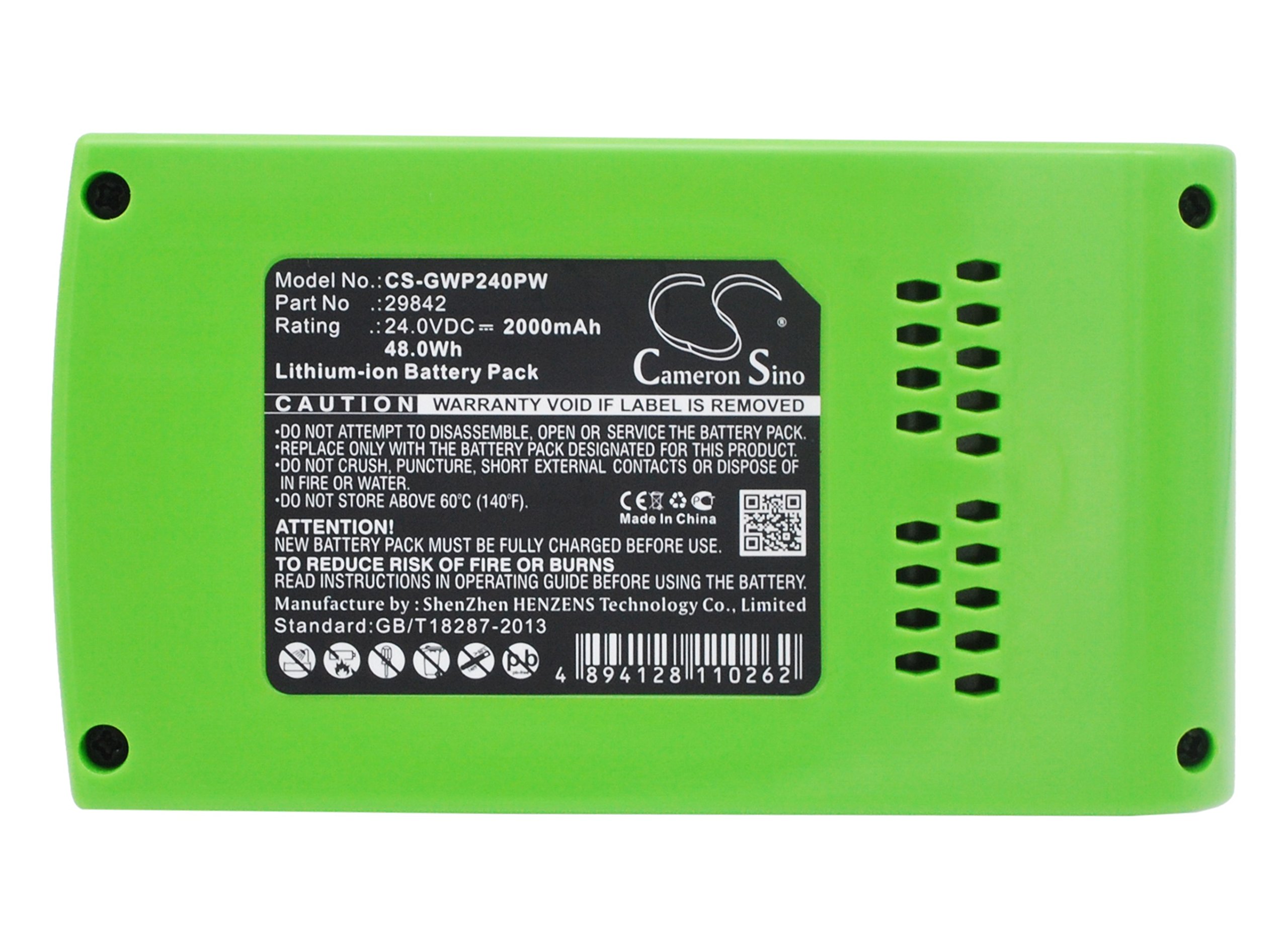GreenWorks 24V Replacement Battery for 20-Inch & 22-Inch Cordless Pole Hedge Trimmers (Model 24352, G24, G-24) - Perfect for Landscaping, Garden Maintenance & Outdoor Power Tools