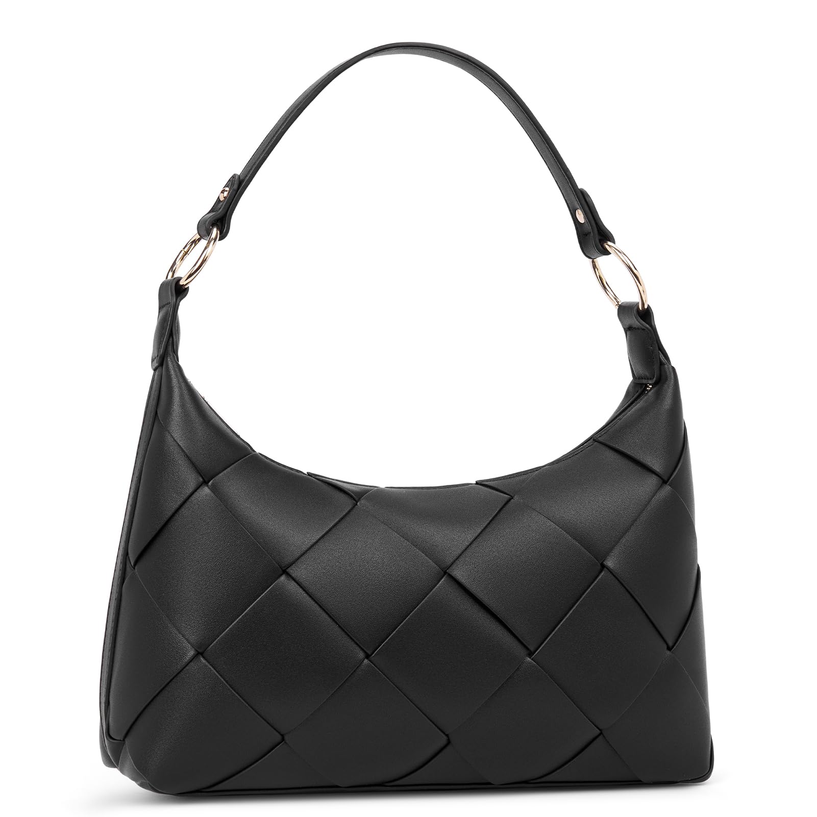 BOSTANTEN Women's Vegan Leather Woven Hobo Shoulder Bag - Stylish & Eco-Friendly Handbag for Work, Travel & Everyday Use