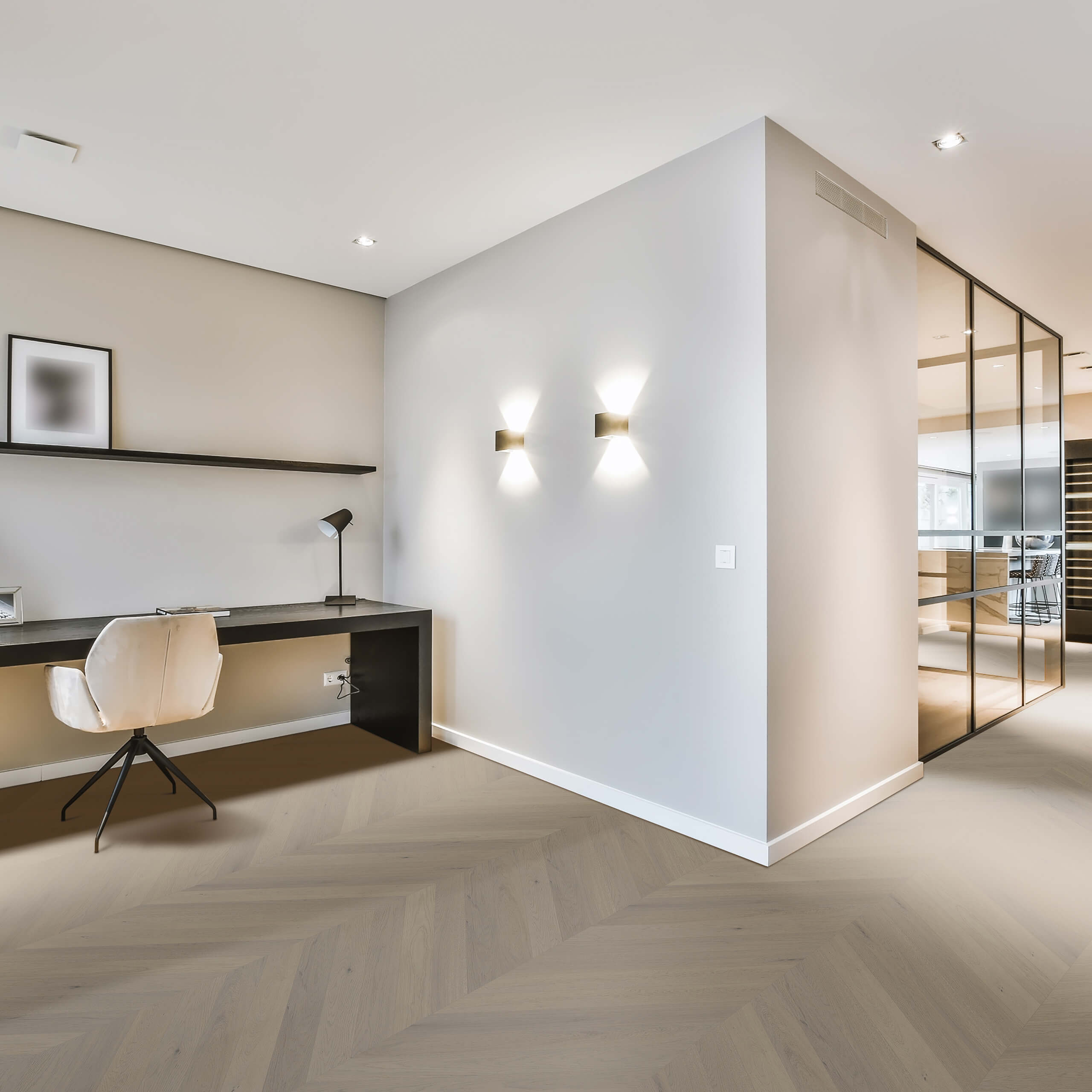 Cavallo Bianco Chevron Collection 780x125x14/3mm Panania Oak Engineered Hardwood Flooring - Perfect for Living Room, Bedroom & Home Office Installation