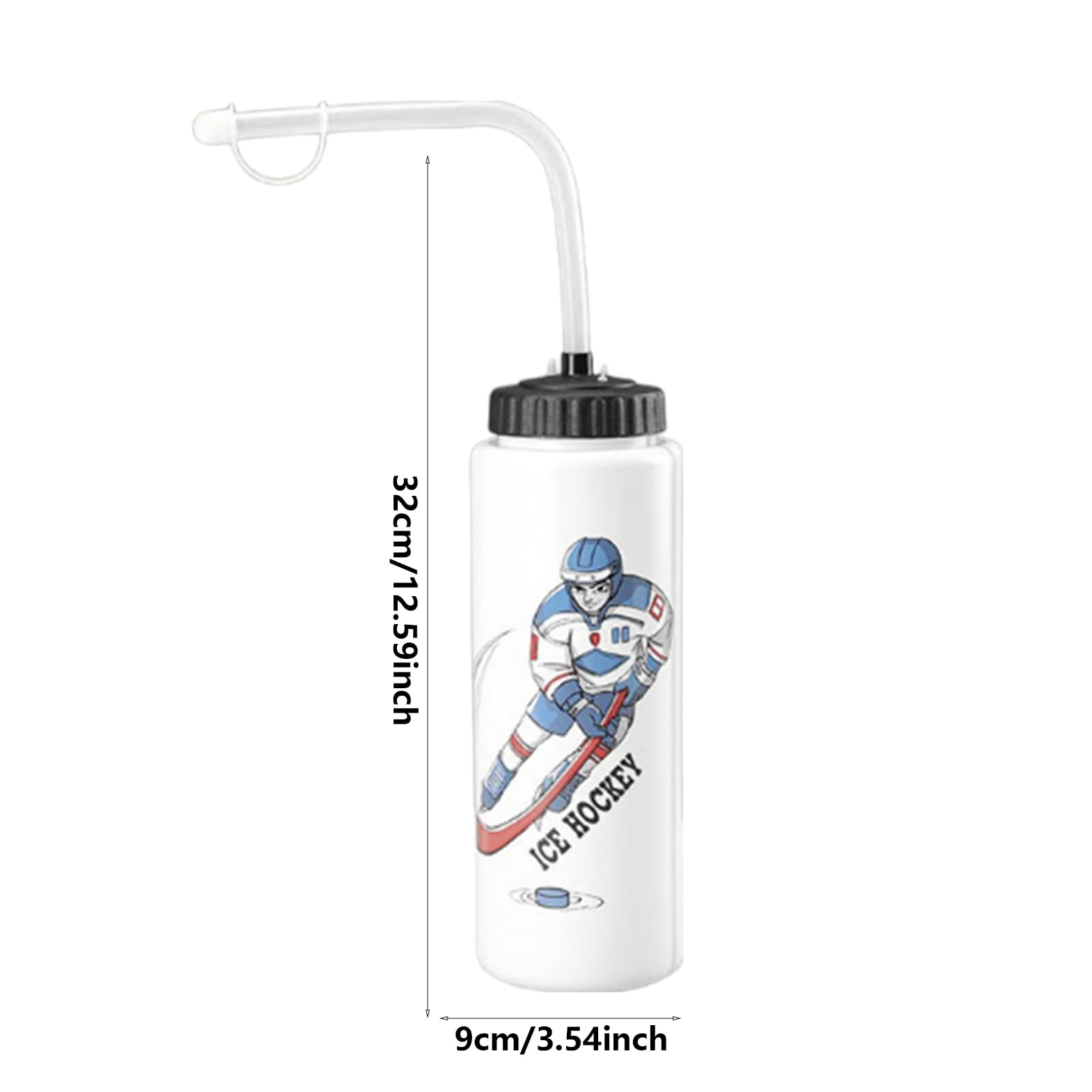 1L Large Capacity Ice Hockey Water Bottle with Long Straw - Portable Sports Water Bottle for Boxing, Cycling, Hiking & Gym - Durable Outdoor Gear for Athletes & Fitness Enthusiasts - Perfect for Training, Games & Outdoor Adventures