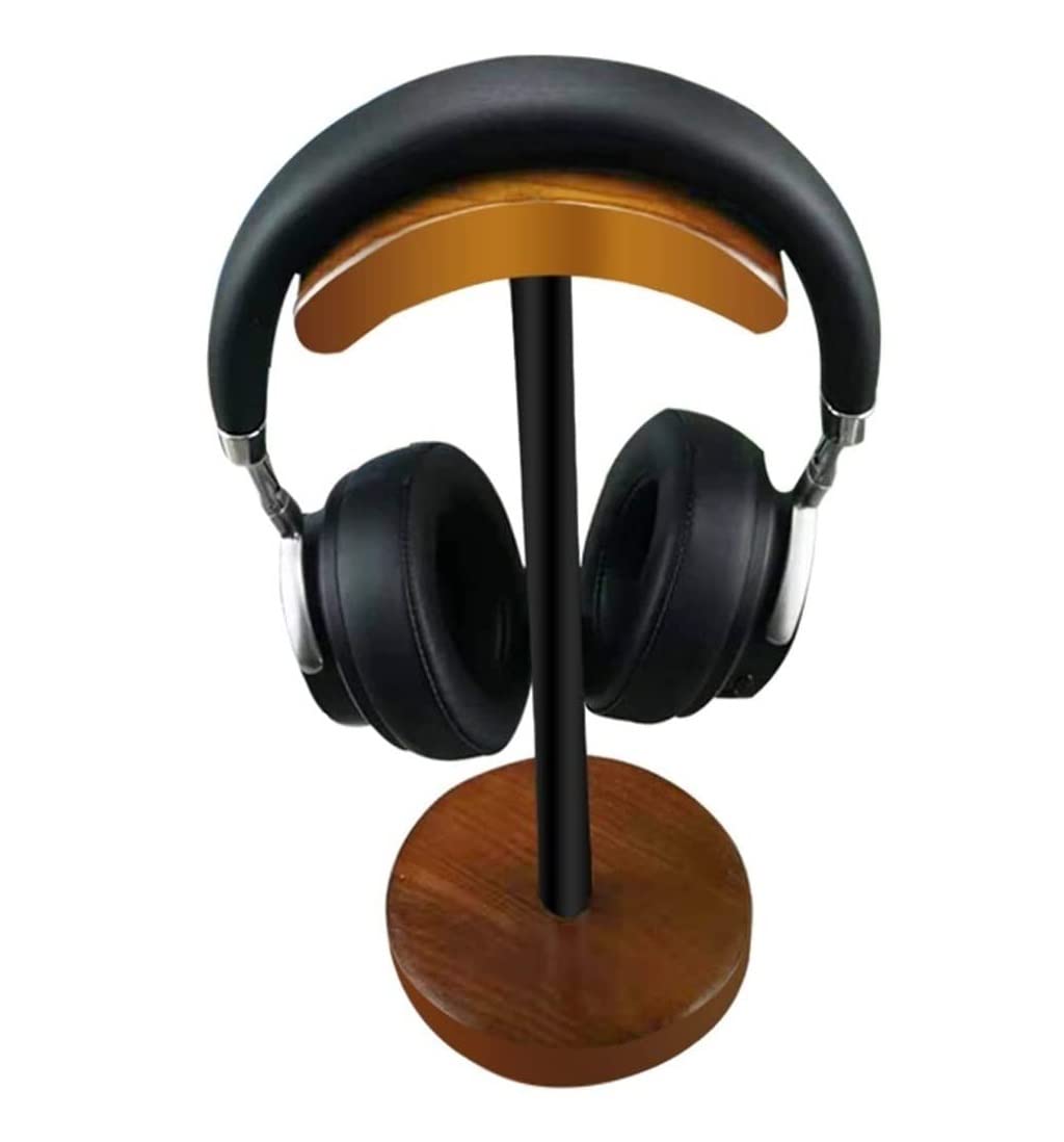 Premium Wooden Headphone Stand - Universal Headset Holder with Non-Slip Base, Space-Saving Design (13x33cm) - Perfect for Gaming Setups, Home Offices & Studio Displays