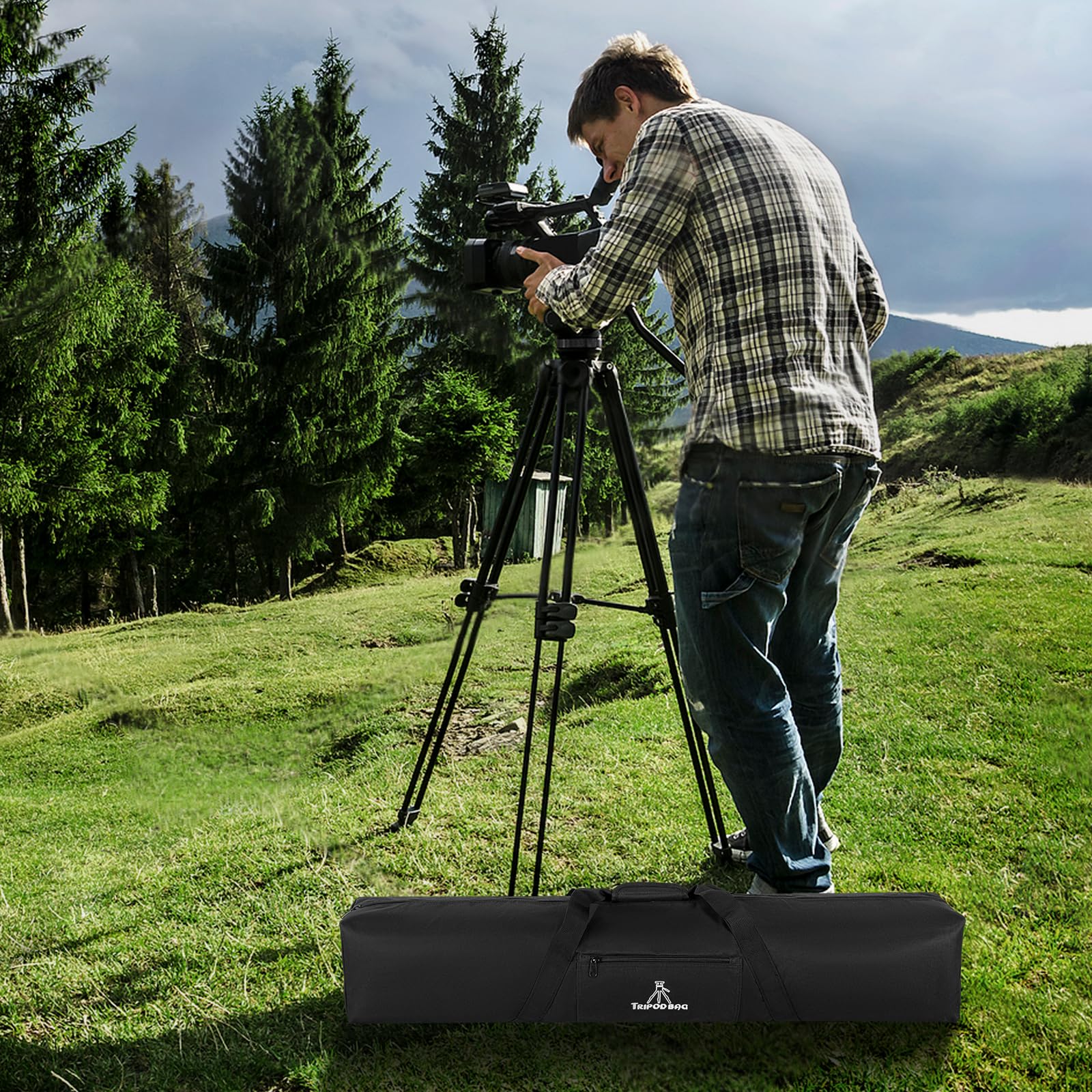 Heavy Duty 36x7x7in Tripod Carrying Case with Shoulder Straps & Handles - Durable Monopod Bag for Camera, Microphone Stand, Speaker, Light, Music Stand & Boom - Perfect for Photography, Videography & Music Performances