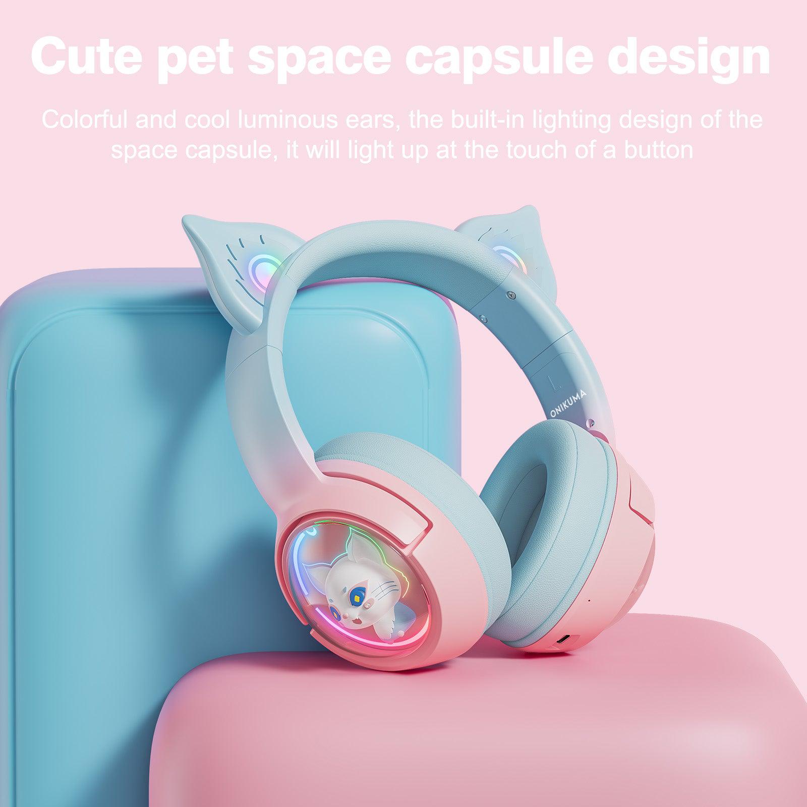 ONIKUMA B5 Gradient RGB Gaming Headset - 2.4G Wireless/Bluetooth/Wired 3-in-1 Mode with Microphone for PC, PS5, Xbox, Switch - Perfect for Gaming, Streaming & Online Meetings