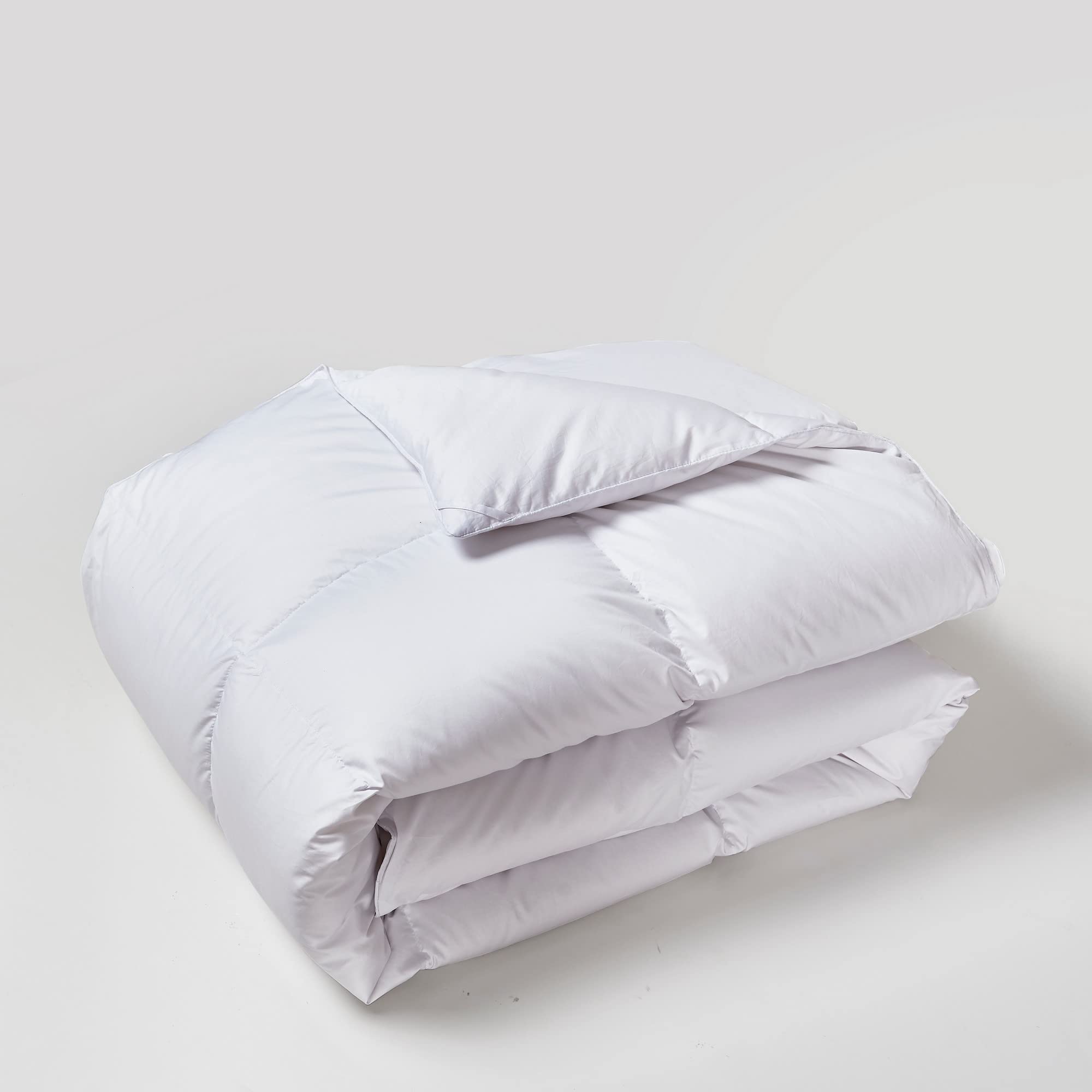 Beautyrest White Goose Down Comforter Twin Size - 650 Fill Power All-Season Fluffy Down Duvet Insert | Hypoallergenic Sateen Cotton Cover | Made in USA | Perfect for Cozy Bedroom, Guest Room & Winter Warmth