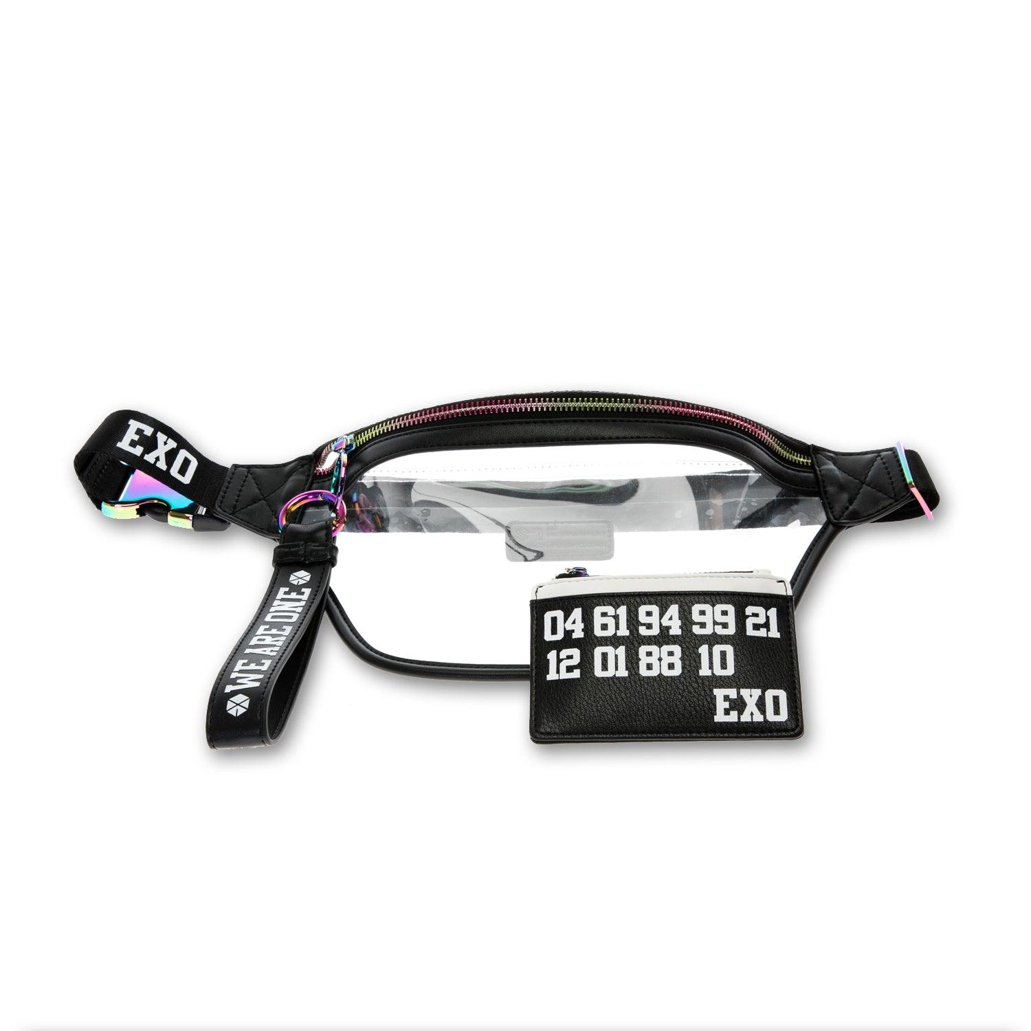 EXO Official 'We Are One' Fanny Pack with Card Wallet & Keychain - Kpop Merchandise for Concerts, Travel & Daily Use