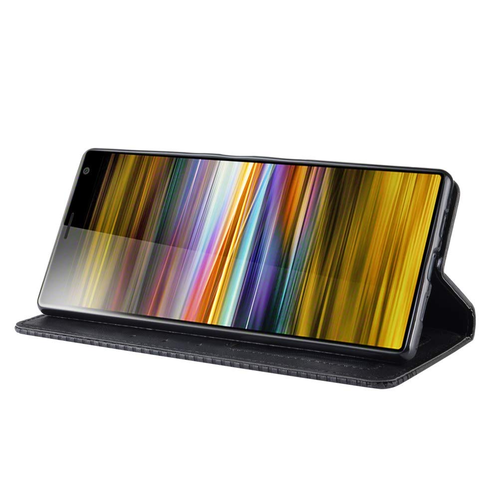 Magnetic Buckle Retro Leather Flip Phone Case for Sony Xperia 10 Plus - Horizontal Flip Cover with Card Slots, Wallet & Holder | Perfect for Daily Use, Travel & Business Meetings