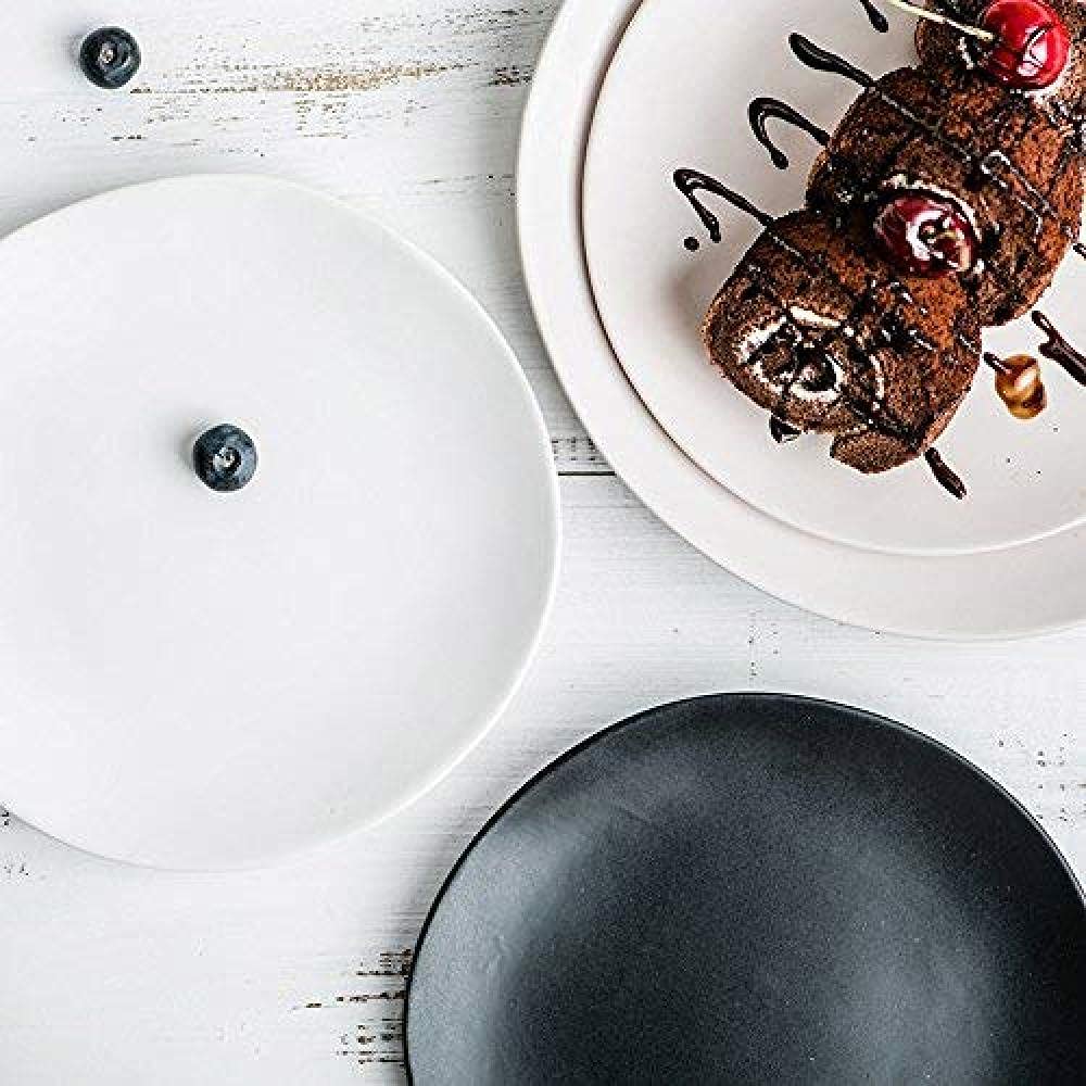 Unique Matte Ceramic Appetizer Plates Set of 2 - 6.7 Inch Irregular-Shaped Dinner Plates for Dessert, Salad & Party Serving | Elegant Kitchen Tableware for Entertaining & Special Occasions
