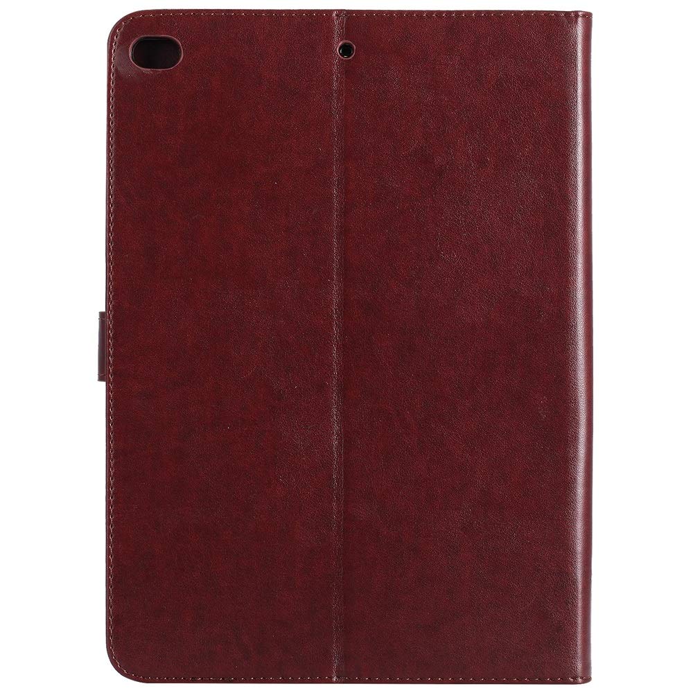 Premium PU Leather iPad Case for iPad 9.7 inch (2017/2018 5th/6th Gen) & iPad Air 2/Air - Tree Cat Embossed Flip Cover with Auto Sleep/Wake & Stand Feature - Brown - Perfect for Work, Travel & Daily Protection