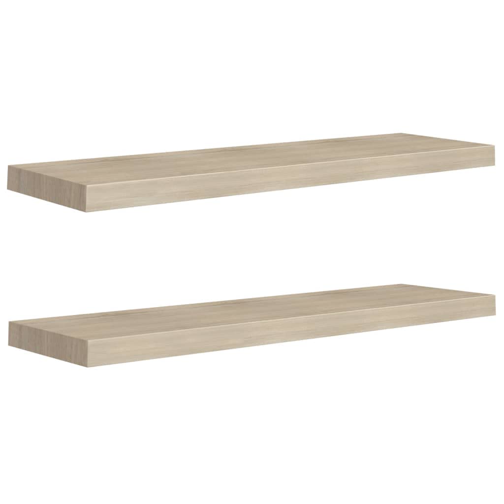 **Floating Shelf Wall Mount - 2 Pack Oak Wood MDF Shelves 35.4