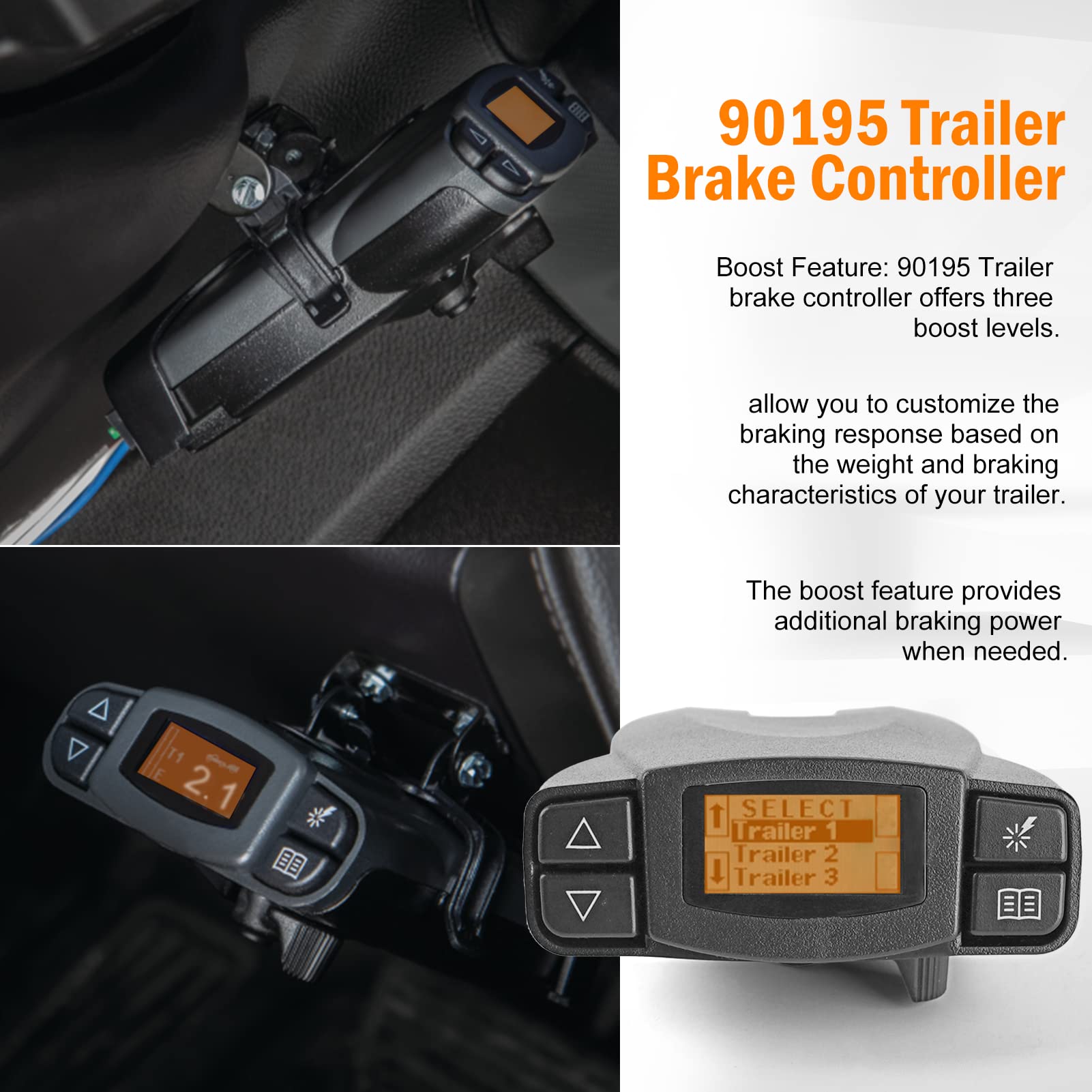Universal Trailer Brake Controller Kit - Compatible with Tekonsha & 90195 P3 Brake Controllers | Heavy-Duty Towing Solution for RVs, Boats & Utility Trailers | Easy Installation & Reliable Performance