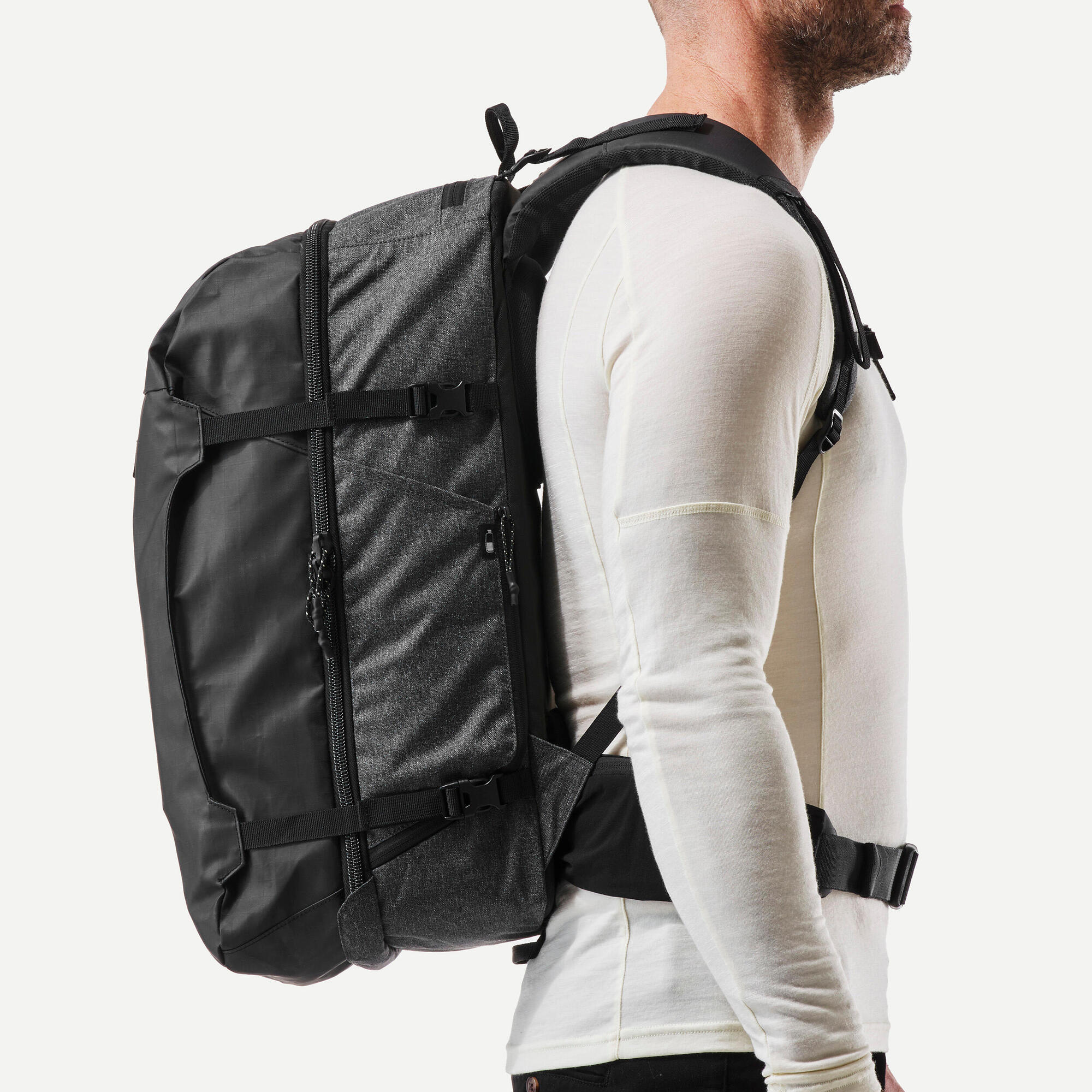 Forclaz Travel 500 40L Organizer Backpack for Hiking, Camping & Outdoor Adventures - Lightweight Water-Resistant Travel Pack