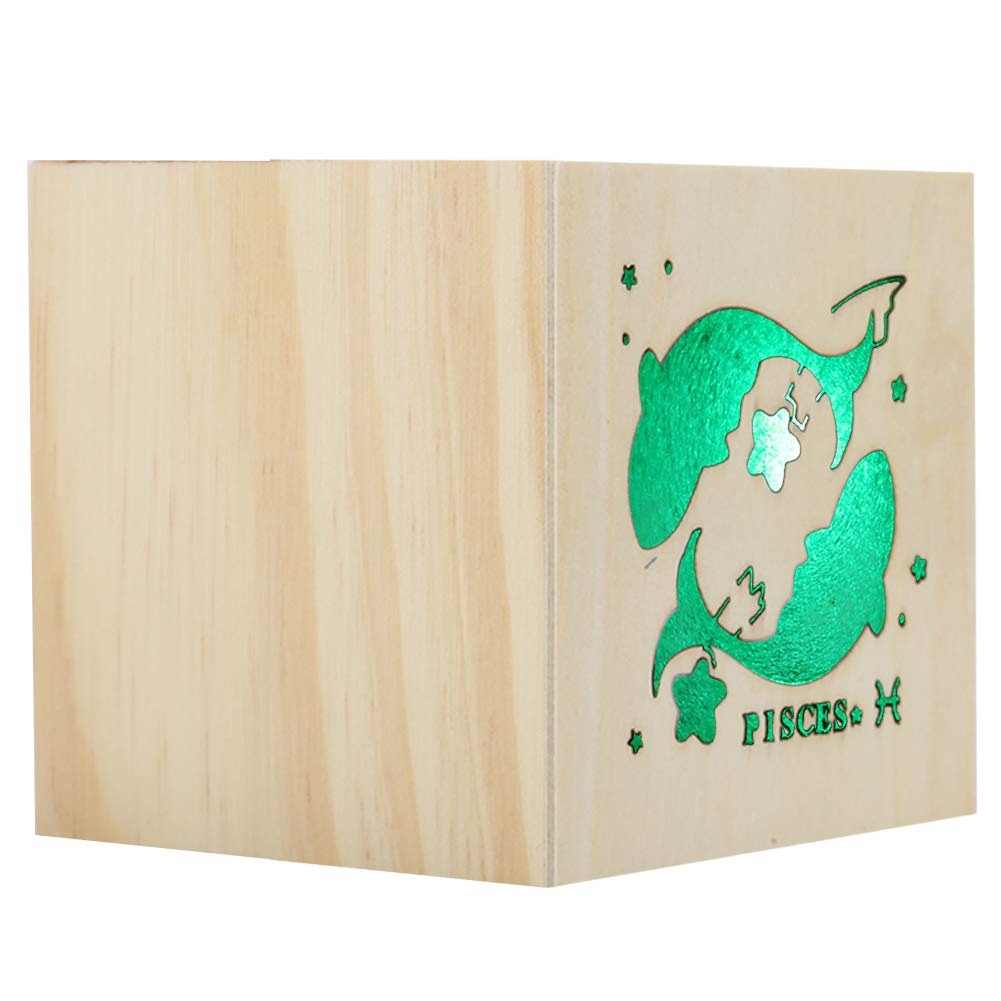 LZKW Wooden Music Box - Handcrafted Vintage Christmas Music Box with Luminous Glow, Perfect Gift for Kids, Girls, and Friends - Ideal for Holiday Decor, Birthday Presents & Romantic Moments