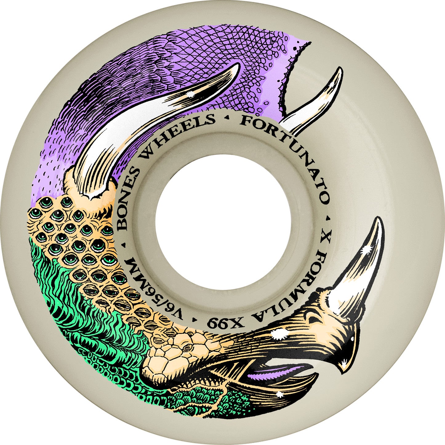 Bones X Formula Fortunato Dino Sortas Widecut Skateboard Wheels 54mm - Perfect for Street Skating and Smooth Rides