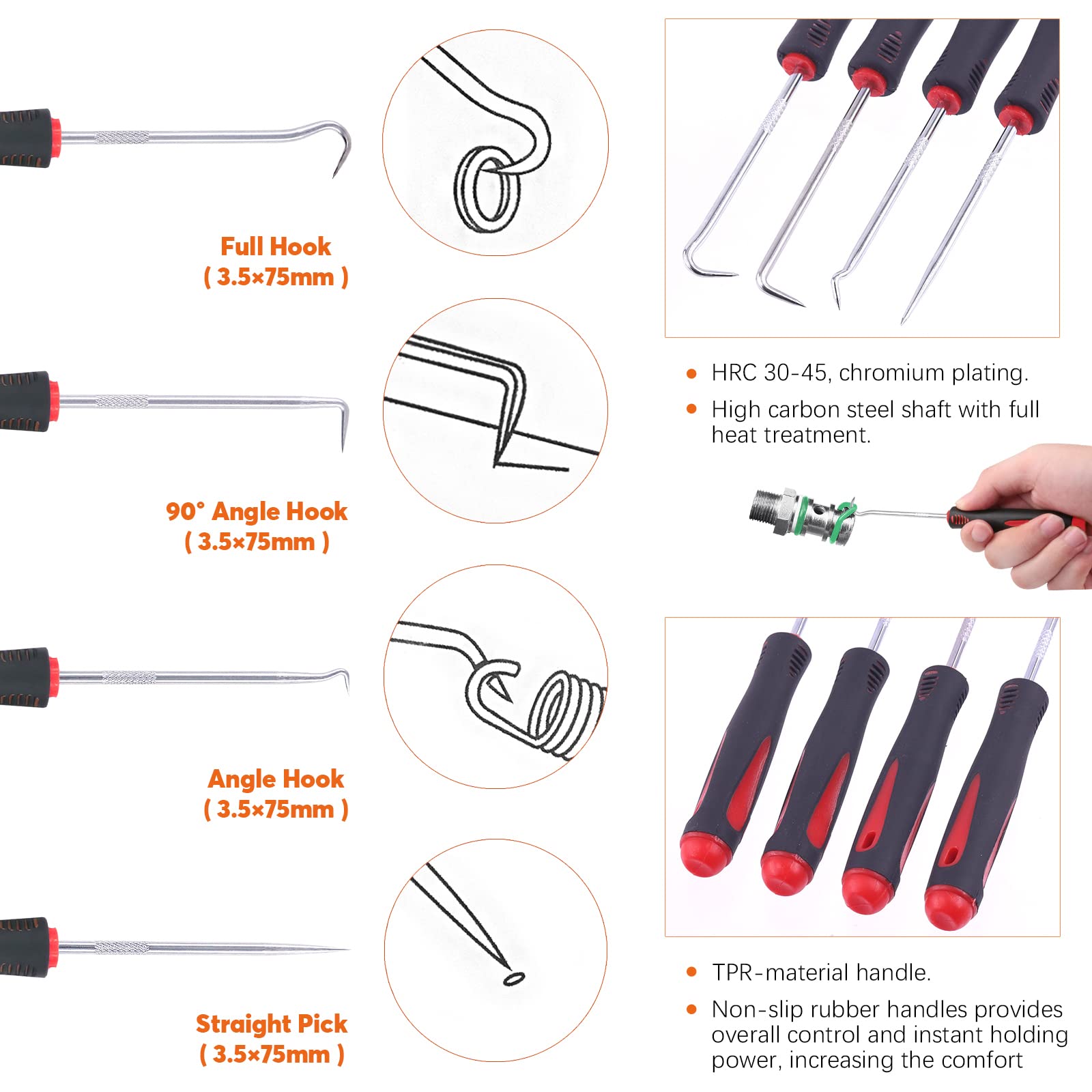 8Pcs Heavy Duty Snap Ring Pliers Set - 9 Inch Internal & External Circlip Pliers with Straight & Bent Jaw for Automotive, Machinery, and DIY Repairs - Perfect for Ring Removal and Retaining Clip Maintenance