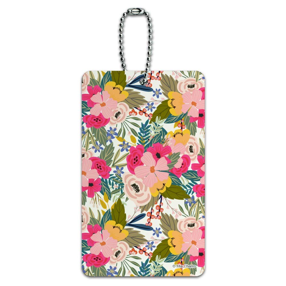 Floral Pattern Luggage Tag - Softly Flowers Design Suitcase ID Card for Carry-On Bags | Perfect for Travel, Business Trips & Vacation Identification