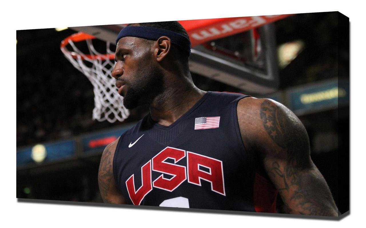 NBA LeBron James 5 Canvas Art Print - Stretched Wall Decor - Premium Gallery Wrap - Perfect for Home, Office & Sports Fan Gift