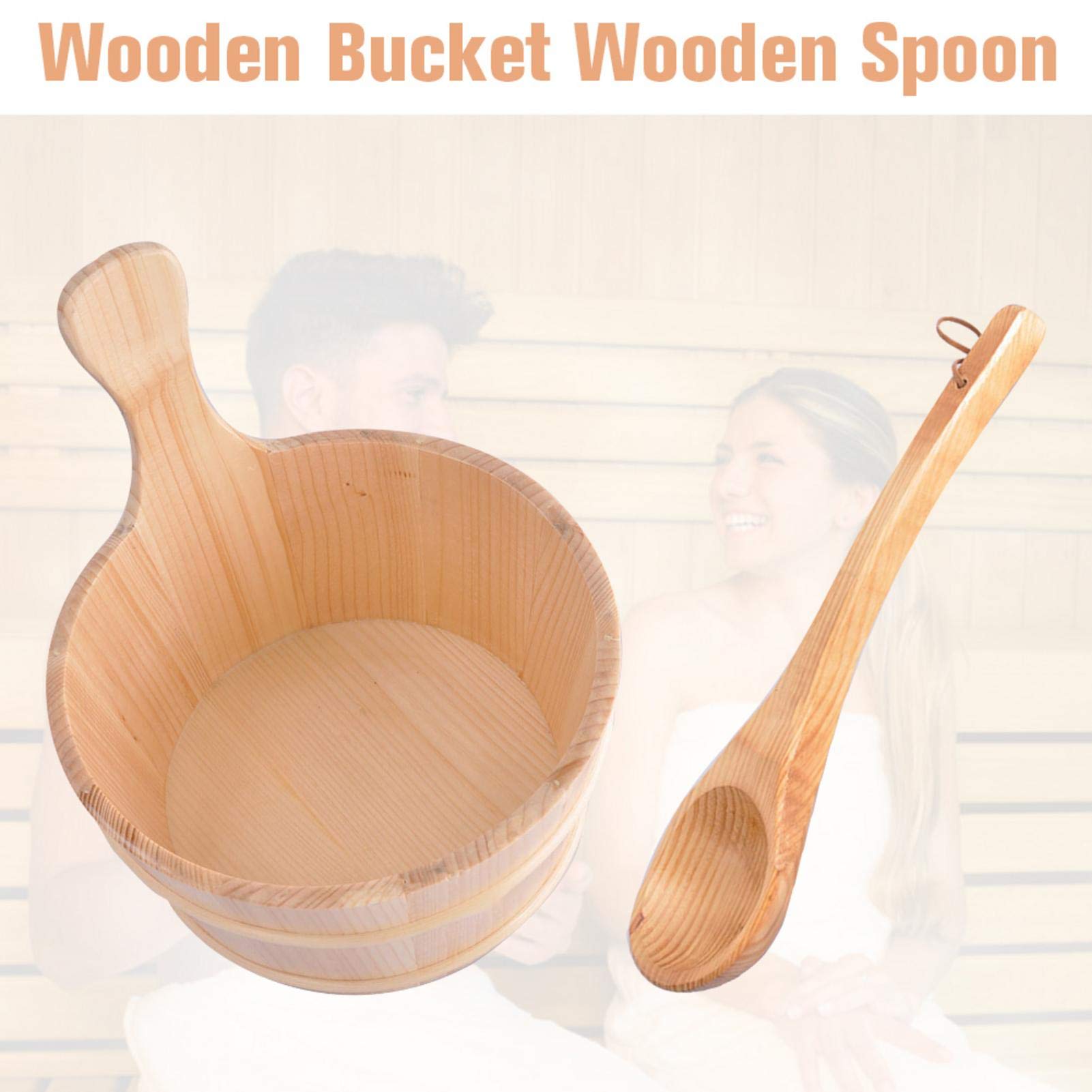 Premium Finland Pinewood Sauna Bucket & Ladle Set - Handcrafted Wooden Sauna Accessories for Steam Room, Spa & Turkish Bath - Perfect for Relaxation & Detox Therapy