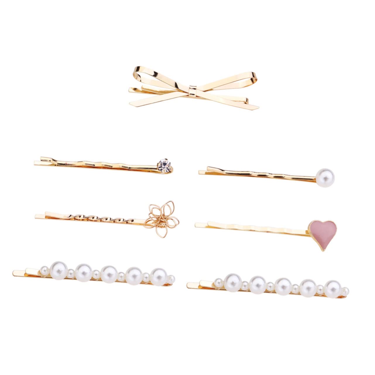 FOMIYES 7pcs Rhinestone Pearl Hair Clips for Women - Elegant Metal Hair Barrettes & Bobby Pins Set - Hair Accessories for Parties, Weddings & Daily Styling