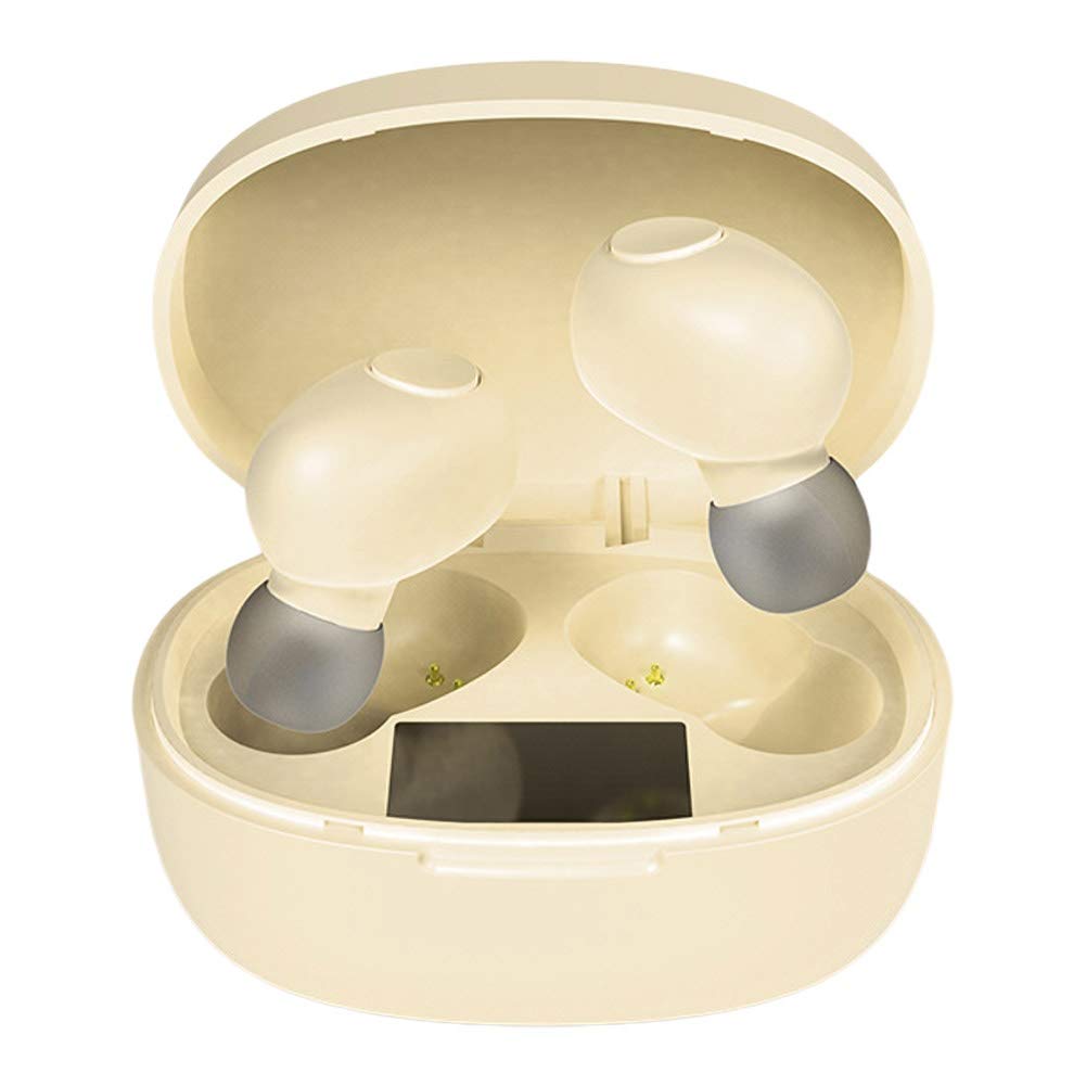 Wireless Bluetooth 5.0 Earbuds with IPX7 Waterproof, Noise Cancelling Mic - Sport in-Ear Headphones for Running, Gym & Outdoor Activities (Yellow)