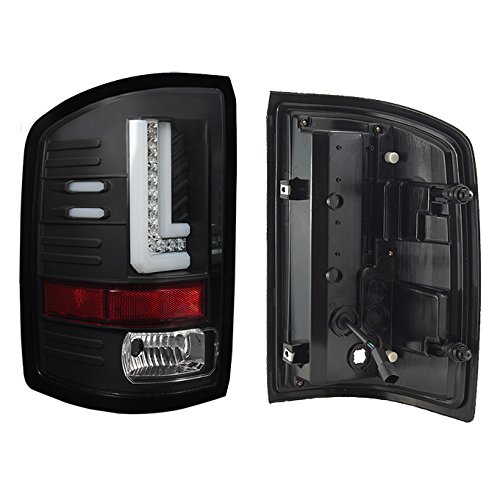 AKKON L-Shape LED Light Tube Tail Lights Brake Lamp Assembly Pair for 16-18 GMC Sierra 1500 - Black Bezel Design, Durable & Bright LED Lighting - Perfect for Night Driving, Off-Road Adventures & Custom Truck Upgrades