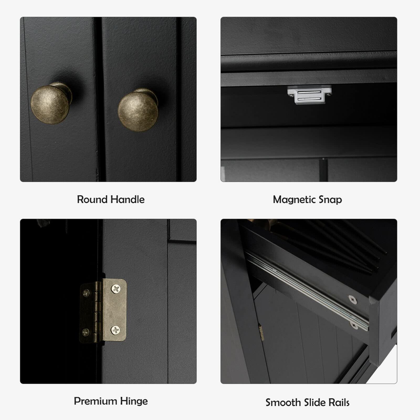 Freestanding Kitchen Pantry Cabinet - 6ft Tall Wood Storage Cupboard with 4 Adjustable Shelves, 2 Pantry Doors & 1 Drawer - Black Utility Organizer for Kitchen, Bathroom, Living Room & Hallway - Perfect for Small Space Storage & Home Organization