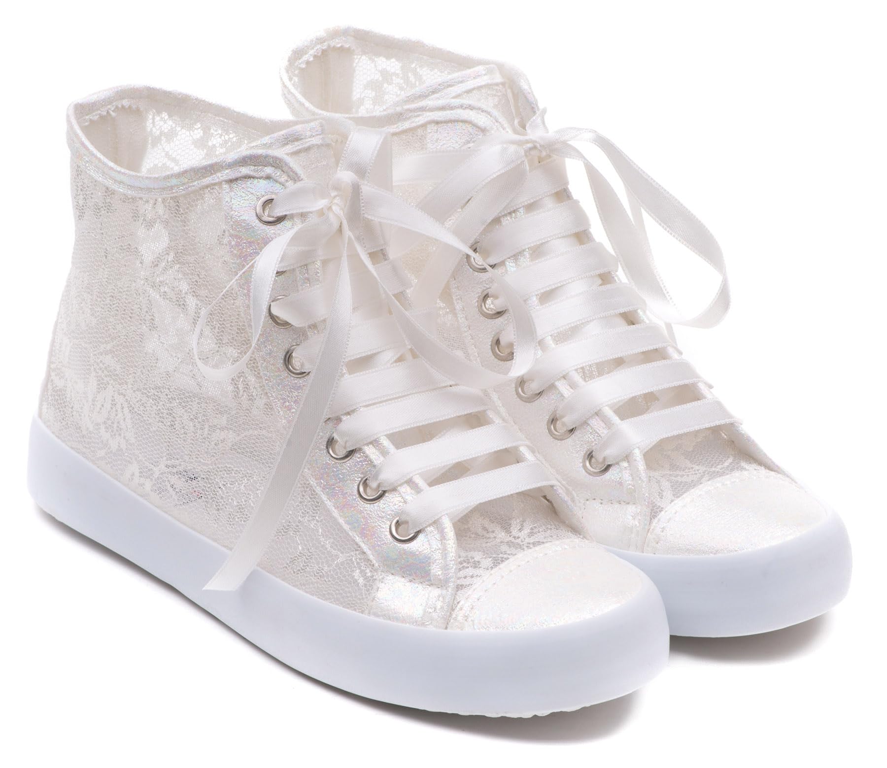 Custom Bridal Wedding Sneakers for Bride – Personalized Lace Tennis Shoes for Women (Size 42 EUR / 10 US) – Perfect for Wedding Ceremony, Reception & Honeymoon