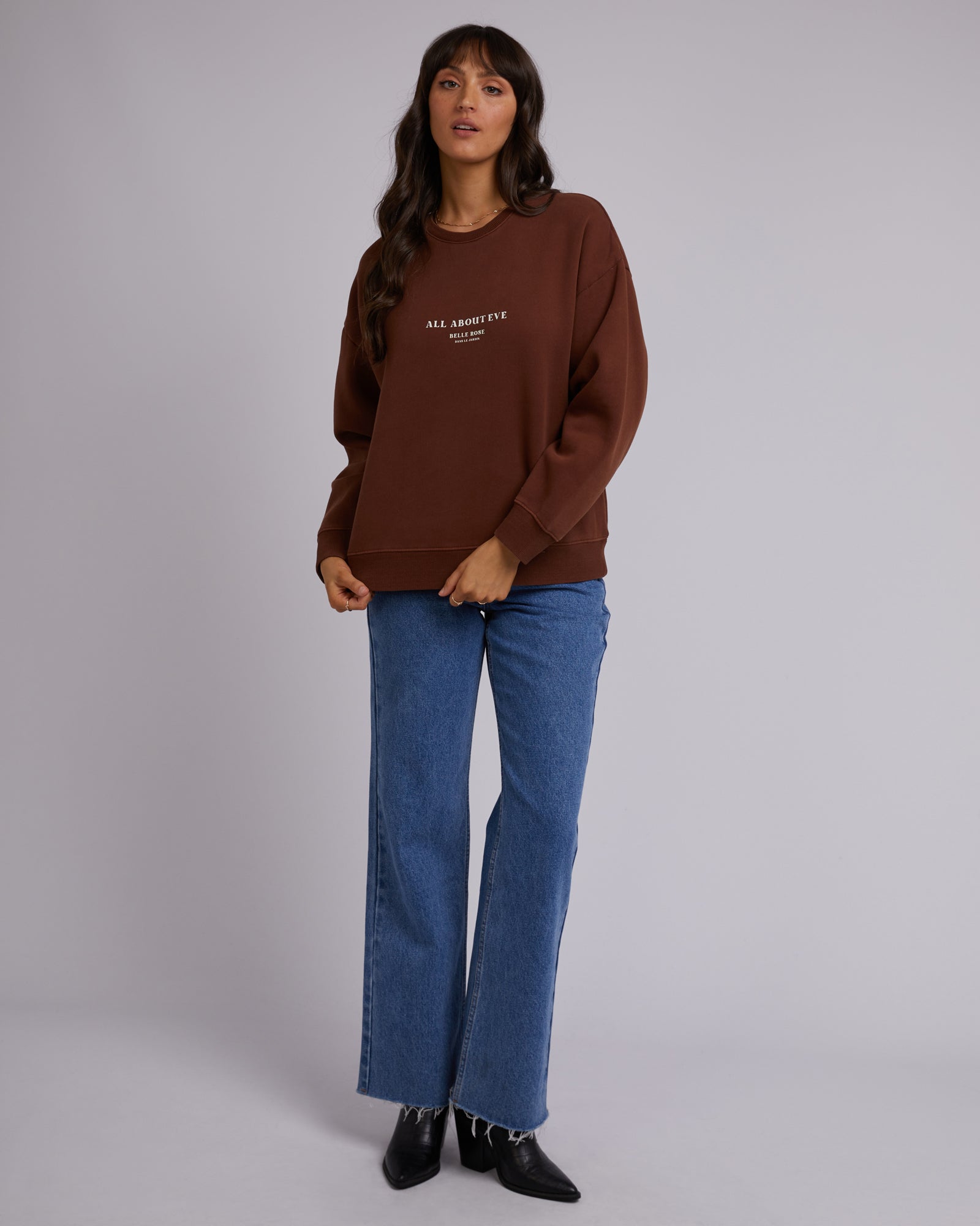 All About Eve Wild Rose Standard Crew Brown - Comfortable & Stylish Women's T-Shirt for Casual Wear, Outings & Everyday Fashion