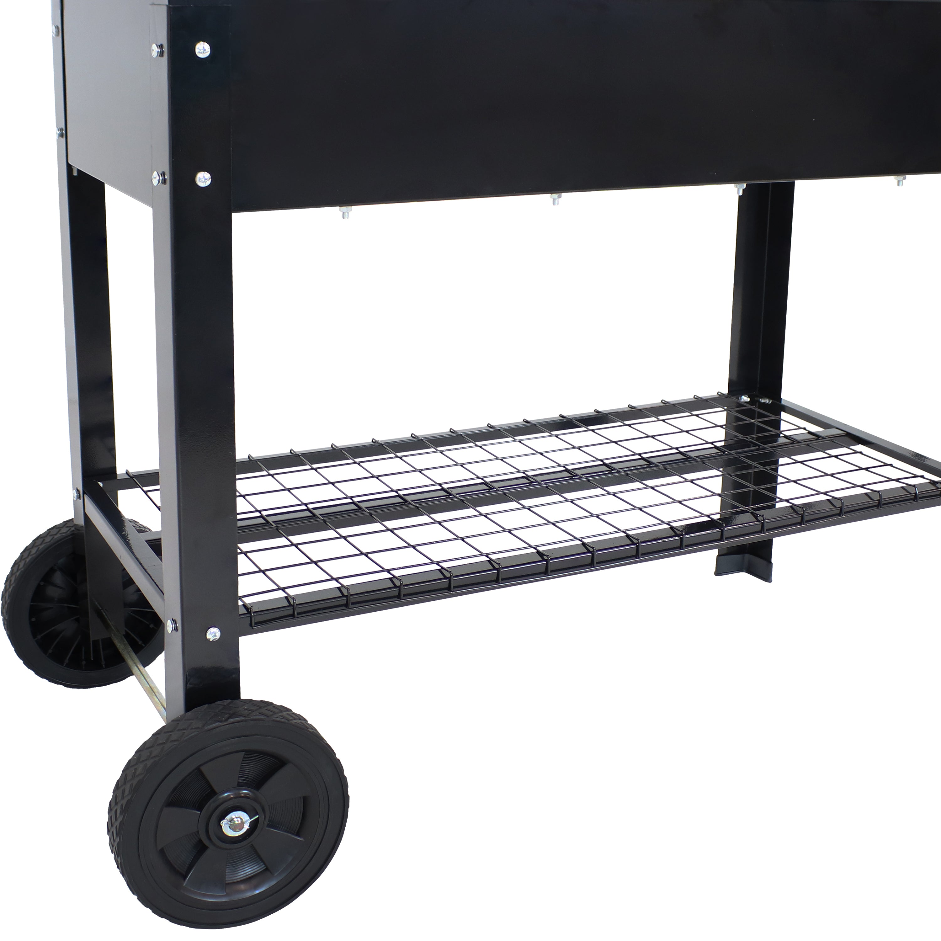 Galvanized Steel Mobile Raised Garden Bed Cart - Portable Planter Box with Wheels for Vegetables, Herbs & Flowers | Indoor & Outdoor Gardening Solution
