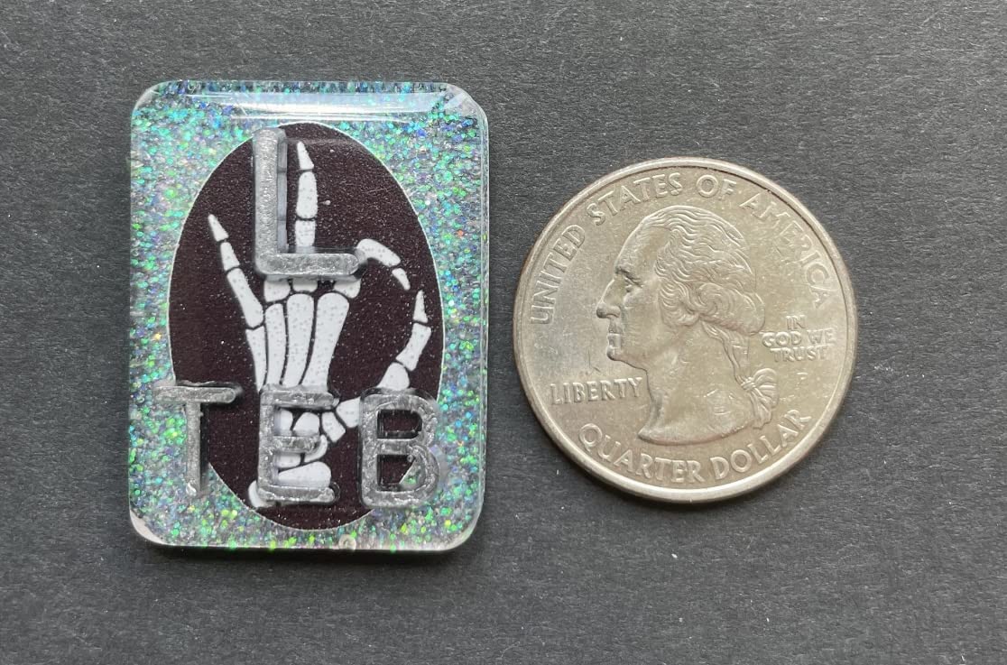 Skeleton Hand X-ray Markers - Personalized Rectangle Glitter Markers with 2-3 Initials - Perfect for Radiologists, Medical Students & Halloween Decor