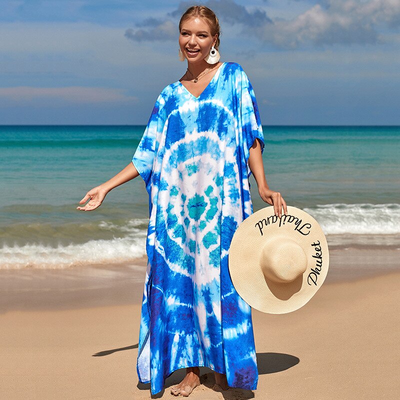 Bohemian Beach Dresses & Kaftans - Flowy Bikini Cover Ups, Maxi Robe for Women | Elegant Swimwear Coverup for Pool, Vacation & Summer Outfits