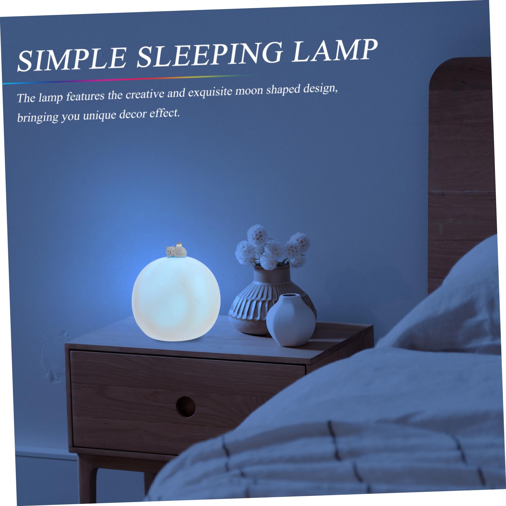 PRETYZOOM Wireless Moon Lamp with Touch Control - 3D Printed LED Night Light for Kids & Adults - Bedside, Nursery, Home Decor - Perfect for Bedrooms, Gifts & Relaxation