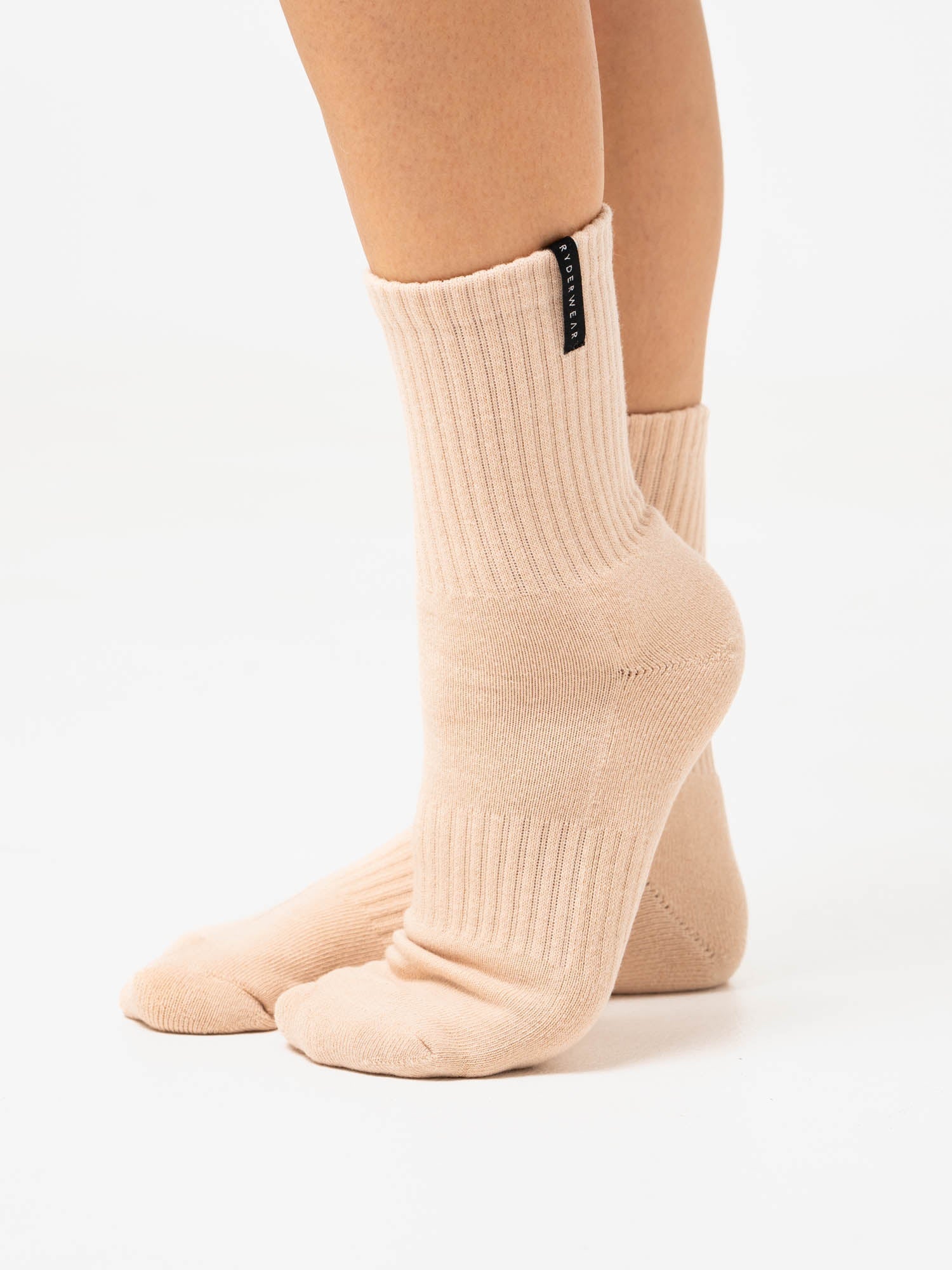 Premium Crew Socks for Men & Women - Soft Oat Stonewash Cotton - Comfortable Everyday Wear for Work, Sports & Casual Outfits