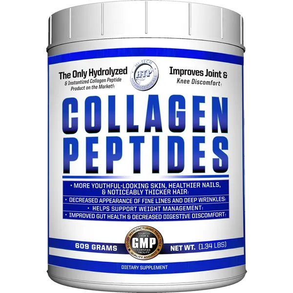 Hi Tech Pharmaceuticals Collagen Peptides Powder - Hydrolyzed Collagen Protein Supplement for Skin, Hair & Joint Health - Unflavored Collagen Powder for Smoothies, Coffee & Baking (30 Servings)
