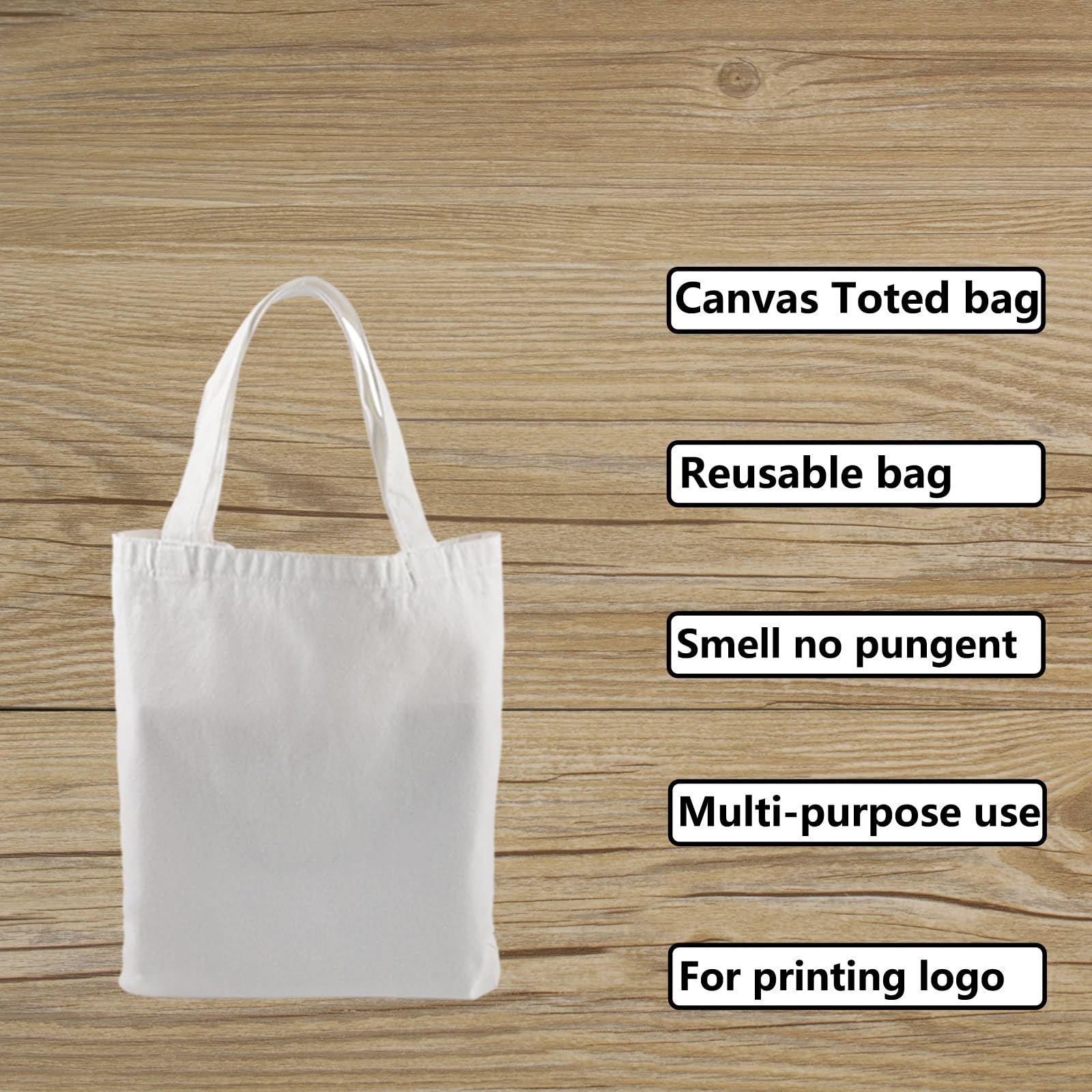 ORJ 6 Pack Sublimation Tote Bags - 12.2x14.2 Inch Blank Polyester Canvas Totes for DIY Crafts, Custom Printing & Graffiti - Perfect for Gifts, Events & Personalized Designs
