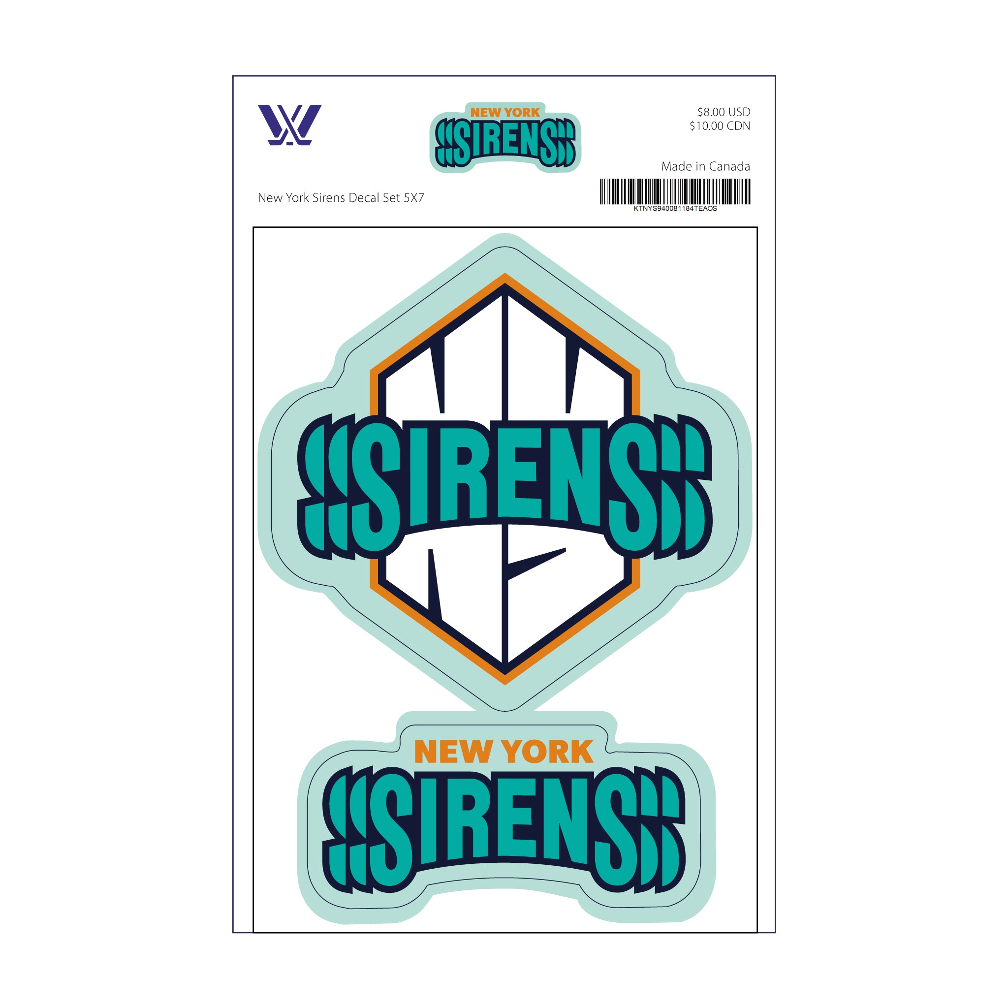 New York Sirens Decal Set - 5