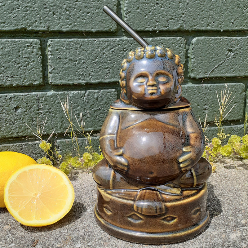 BarConic® Buddha Belly Tiki Statue - Handcrafted Polynesian Decor for Home, Bar, or Garden - Perfect for Tropical Themed Parties & Outdoor Decorations