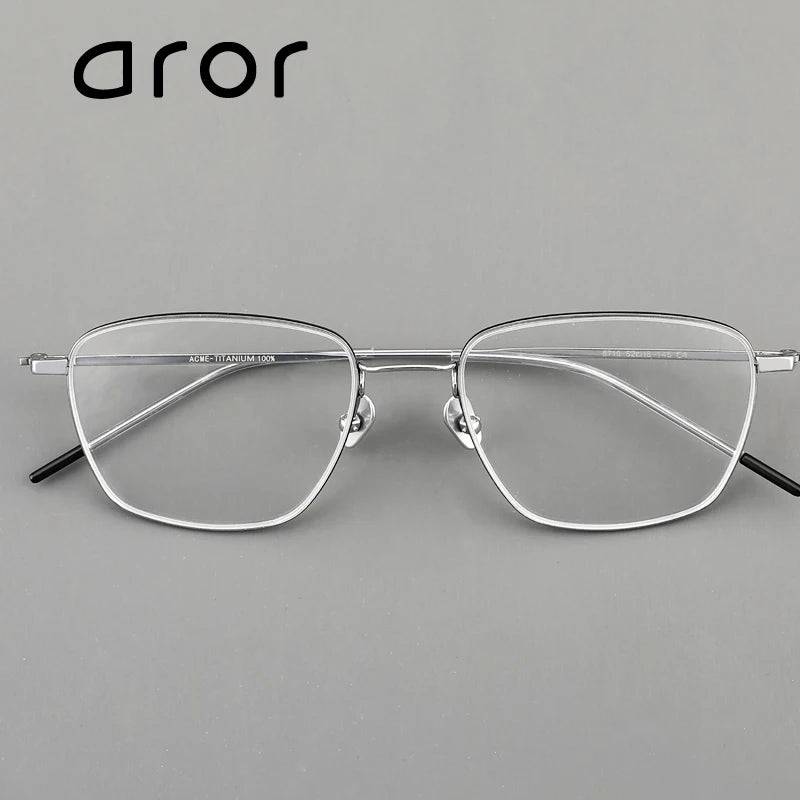 Aror Unisex Full Rim Polygon Square Titanium Eyeglasses 48710 - Lightweight Durable Frame for Men & Women - Perfect for Reading, Work & Fashion Accessories
