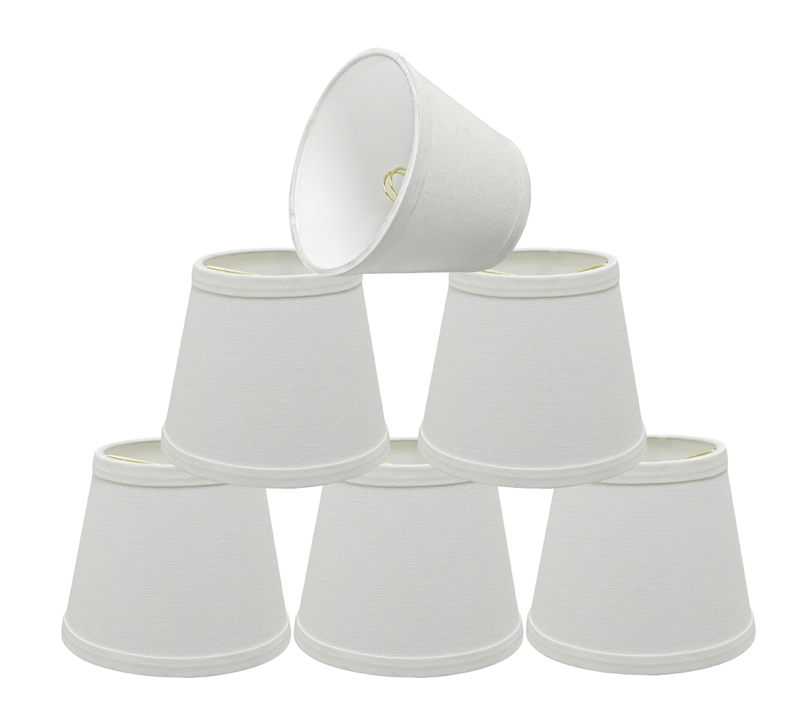 Aspen Creative 32862-6A Small Hardback Empire Clip-On Chandelier Lamp Shade - White (4