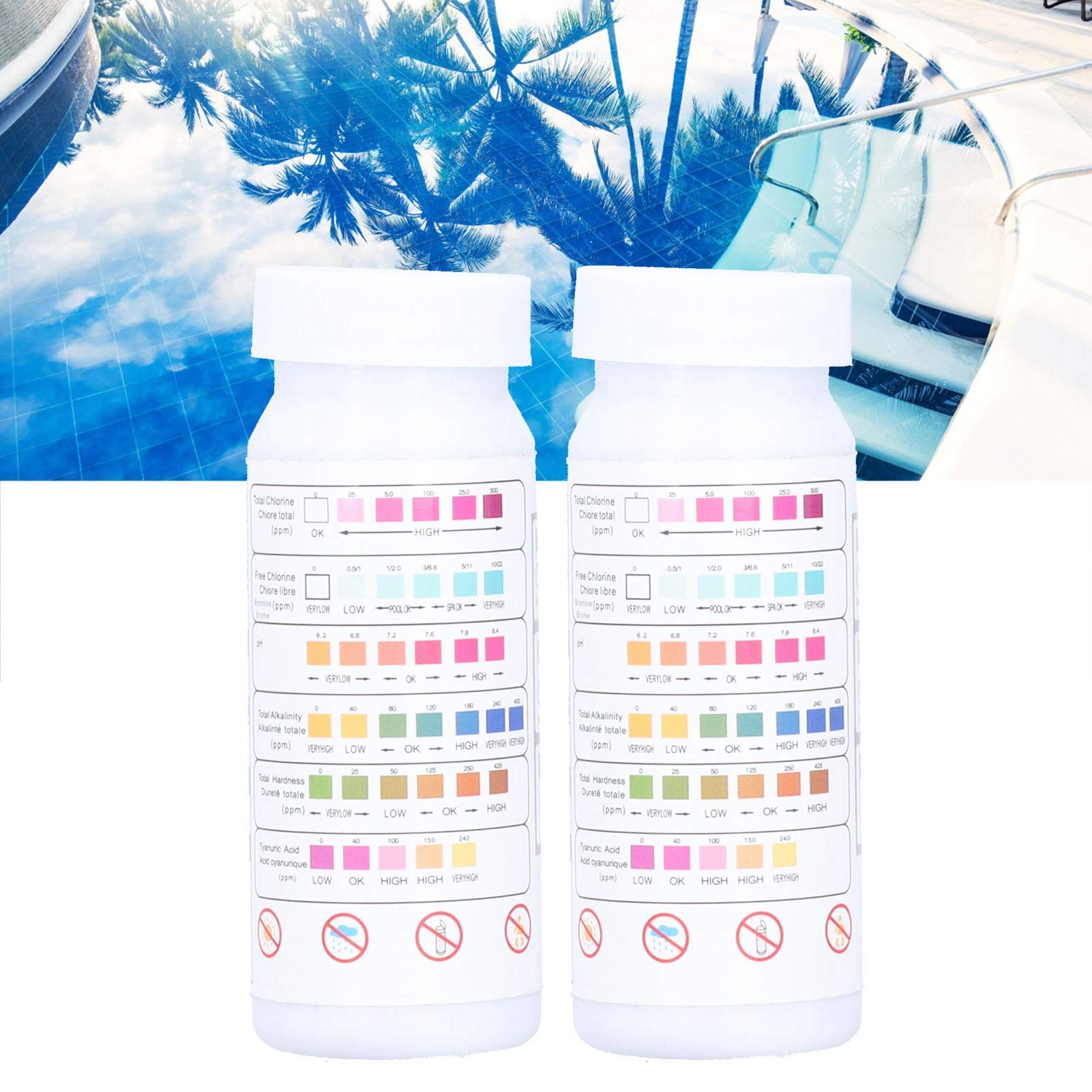 6-in-1 High Sensitivity Pool and Spa Test Strips - Accurate Water Testing for Hot Tubs, Swimming Pools & Hot Springs | Portable & Easy to Use for Home & Professional Water Maintenance