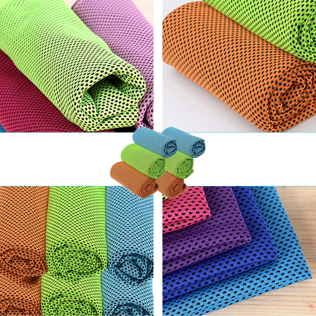Hemoton 6-Pack Quick Dry Sports Towels - Super Absorbent Polyester Gym Towels for Swimming, Running, Yoga & Workouts - Earth Tone Cool Exercise Towel Set for Sweat Absorption - Perfect for Gym, Beach & Outdoor Activities