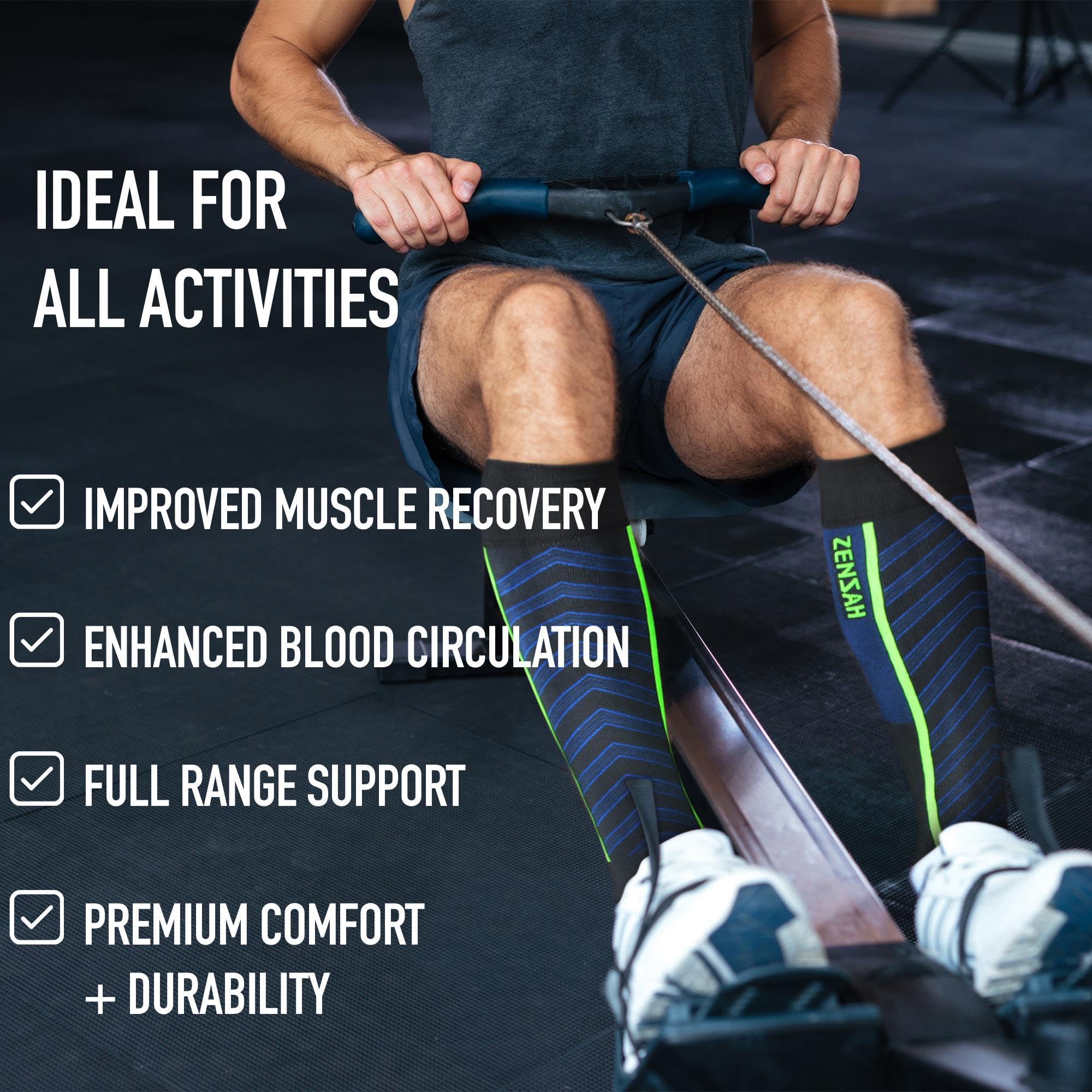 Zensah Featherweight Compression Socks - Ultra-Lightweight Running Socks for Women & Men - Improve Circulation & Performance for Marathon, Travel & Recovery